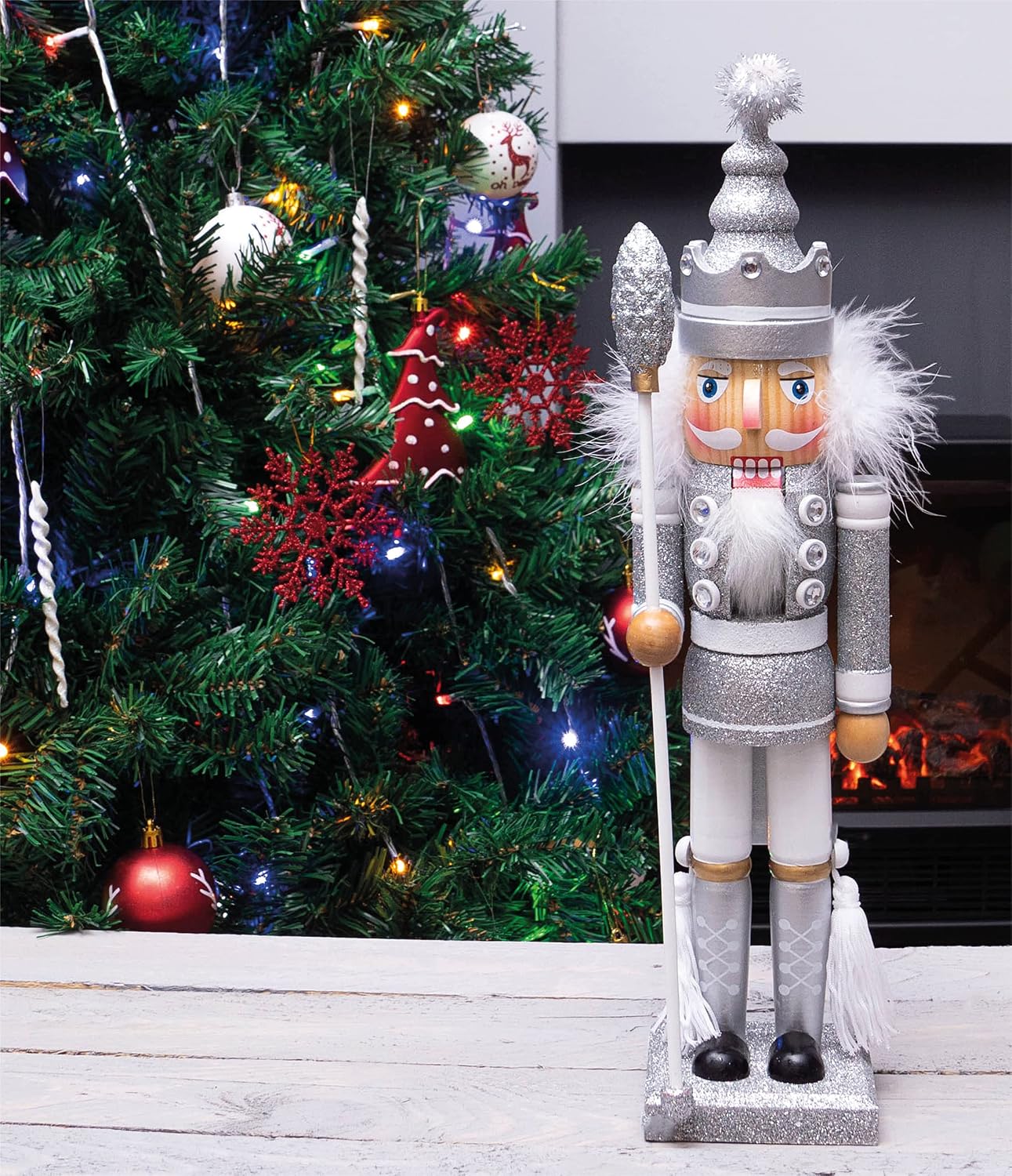 St Helens Home & Garden Nutcracker with Staff Christmas Decoration 40cm - GH981A