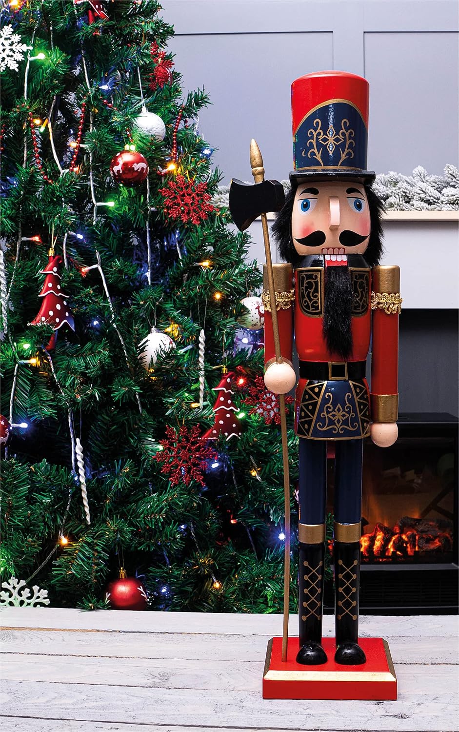 St Helens Home & Garden Nutcracker With Sceptre Christmas Decoration 60cm - GH982D