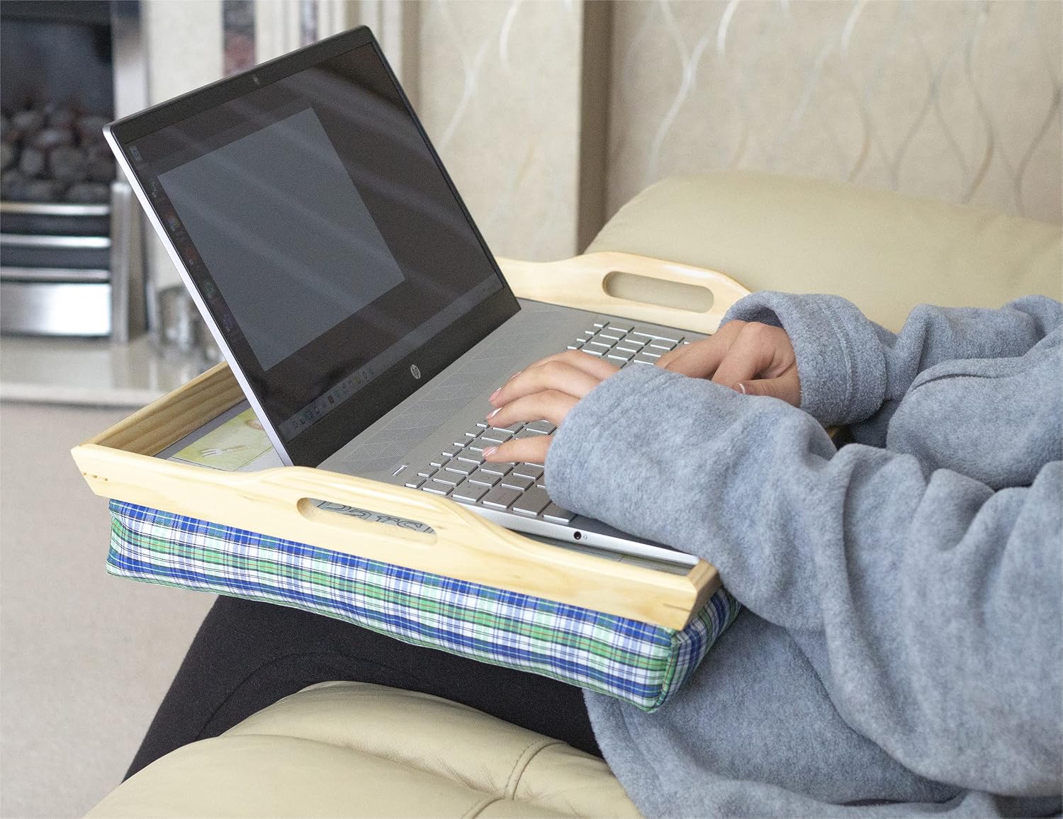 Wooden Lap Tray with Cushion