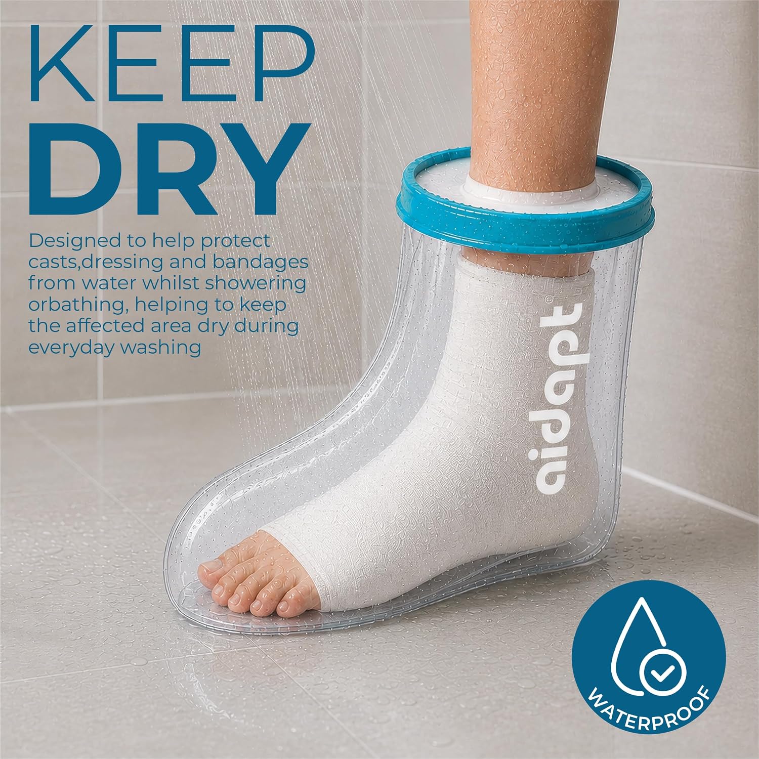 Aidapt Adult Waterproof Foot Protector for Casts & Dressings - VM201