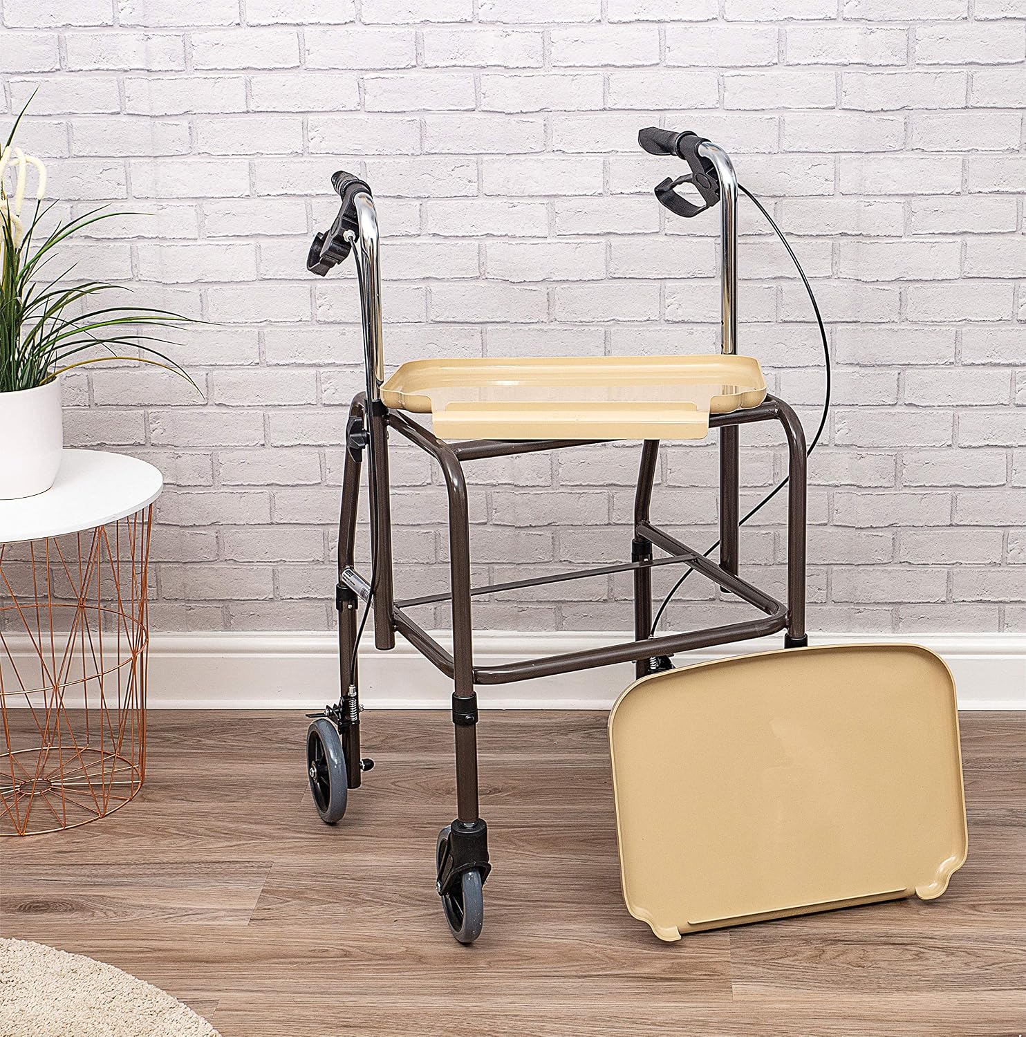 Height Adjustable Kitchen Strolley Trolley with Brakes - VG798WB