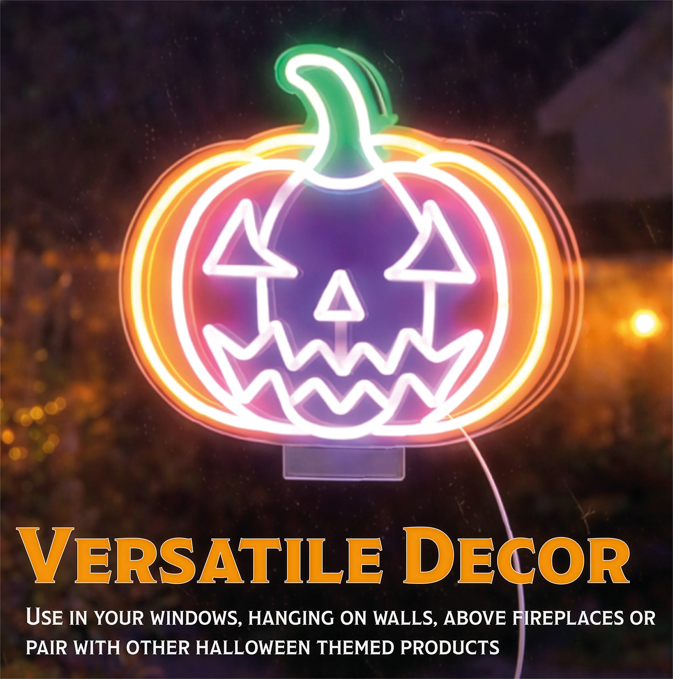 Fxlab Halloween Pumpkin Silhouette Neon Light Indoor USB Decoration