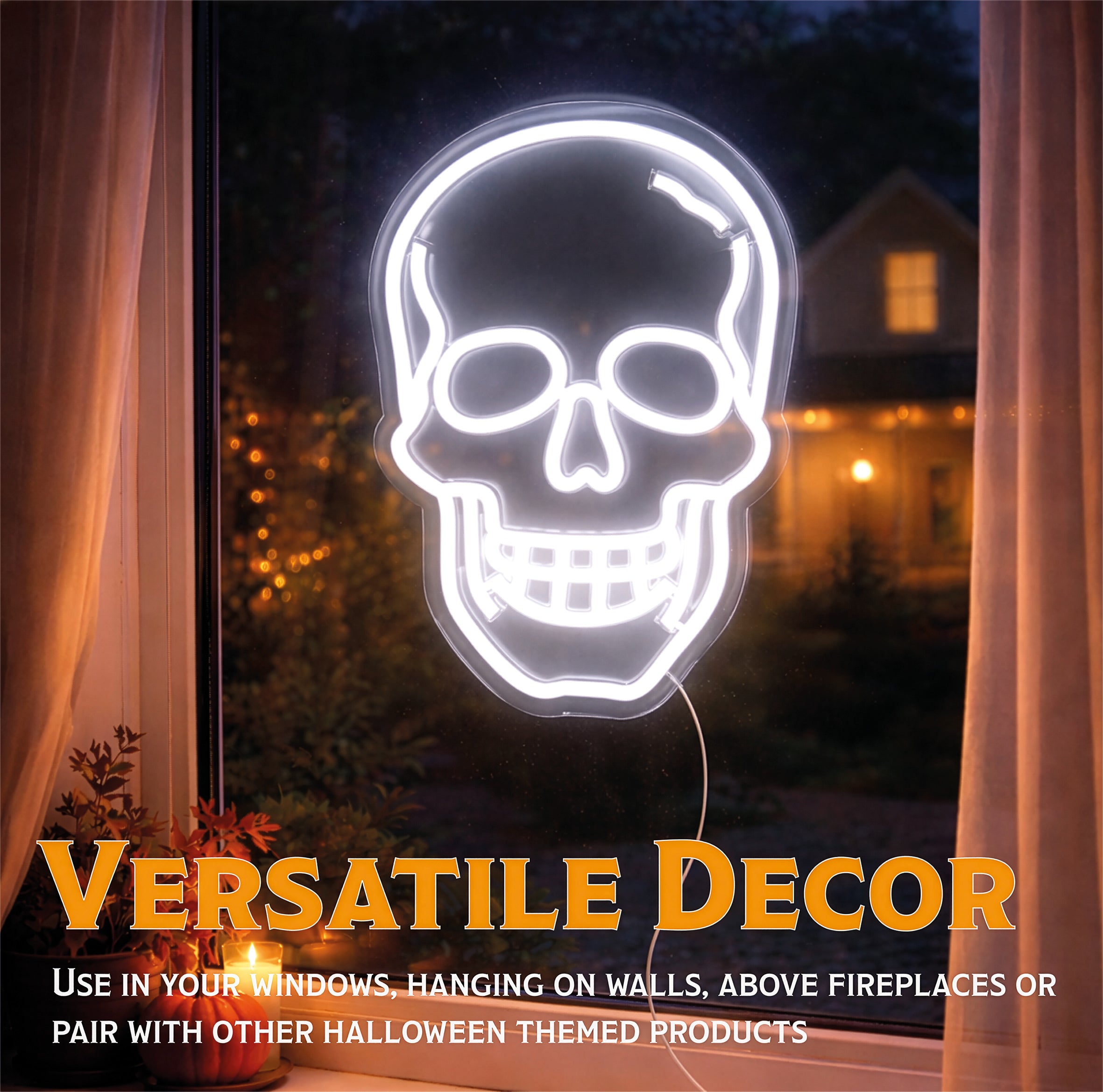 Fxlab Skull Silhouette Neon Light Indoor USB Decoration