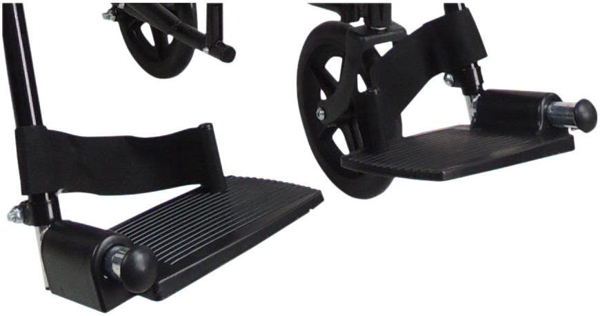 Pair of Footrests for the VA171 in Black Aidapt Transit Chair - VA171FR