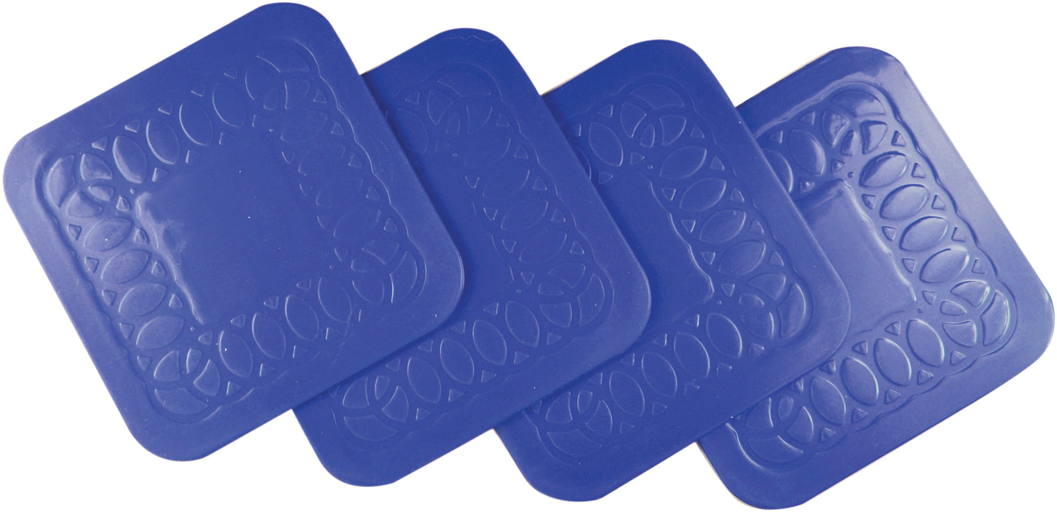 Tenura Anti Slip Silicone Rubber Square Coaster (Pack of 4) - VM989B