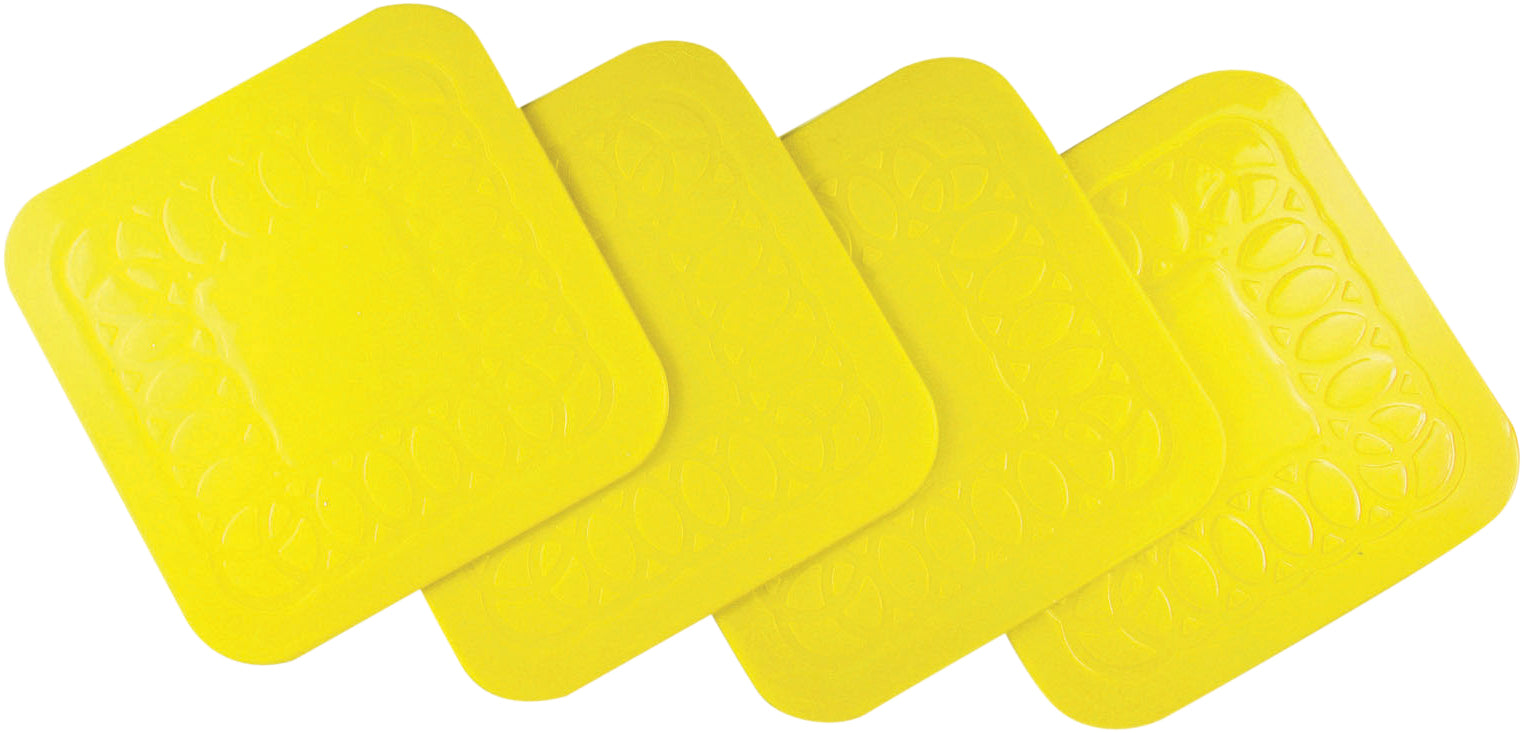 Tenura Anti Slip Silicone Rubber Square Coaster (Pack of 4) - VM989Y