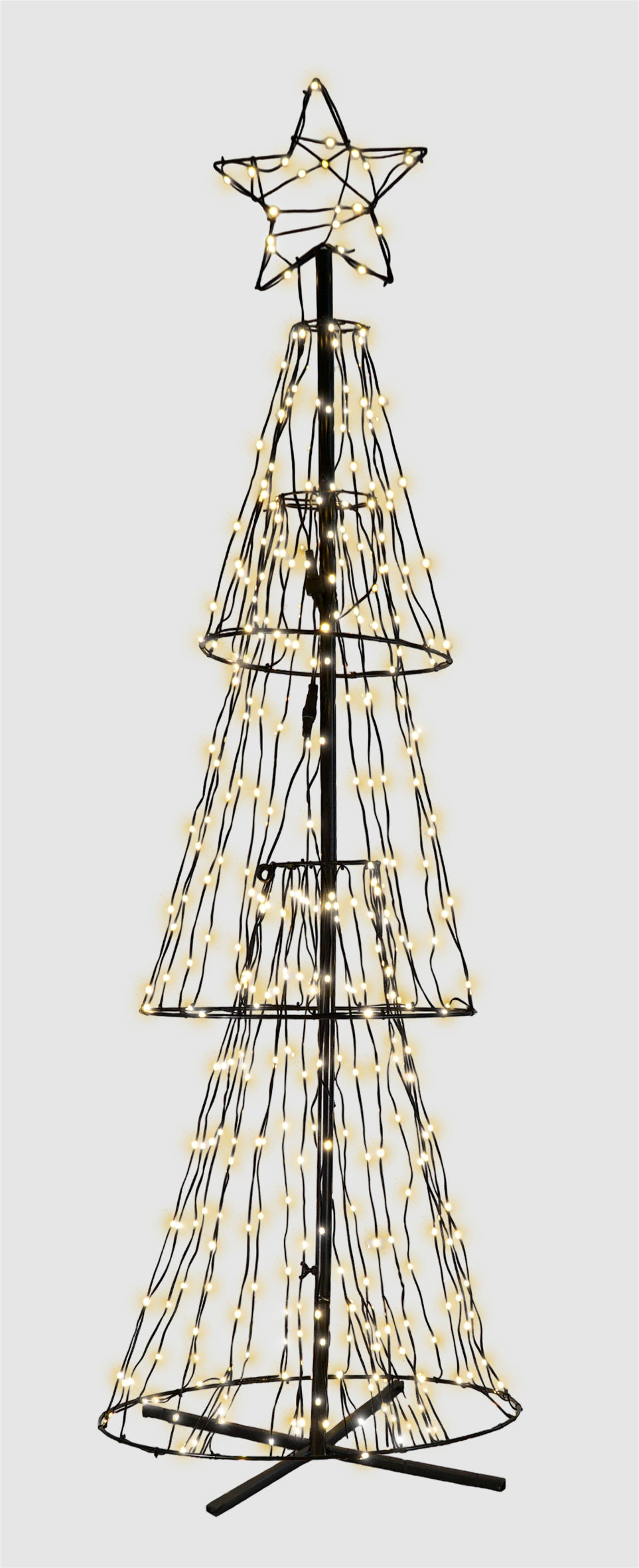 Xmas Haus Pre Lit 3D Christmas Tree with Warm White LEDs, 8 Programmes and Star Top