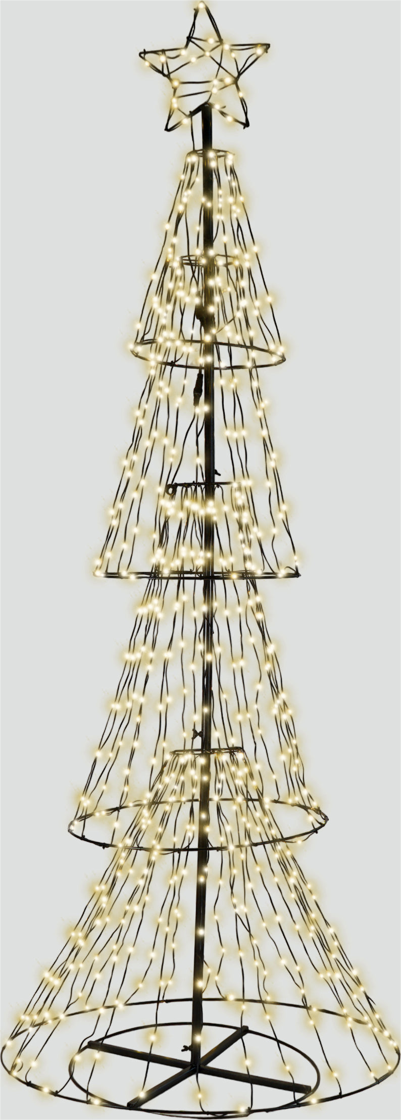 Xmas Haus Pre Lit 3D Christmas Tree with Warm White LEDs, 8 Programmes and Star Top