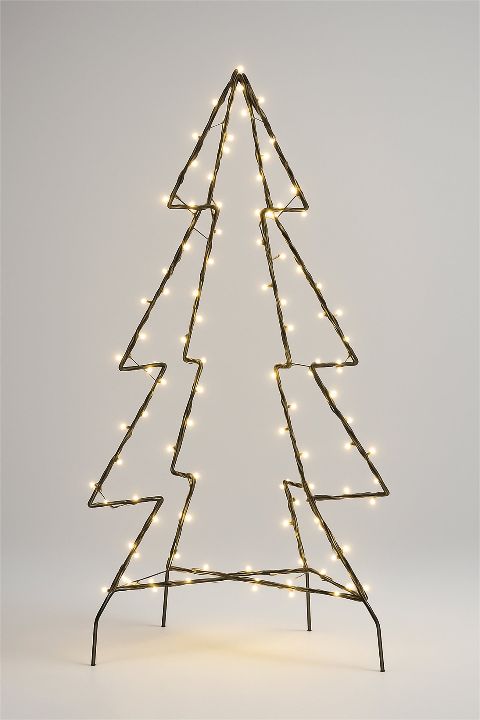 Xmas Haus Pre Lit 3D Christmas Tree 1.5m with 240 Warm White LEDs, Black Frame, Timer