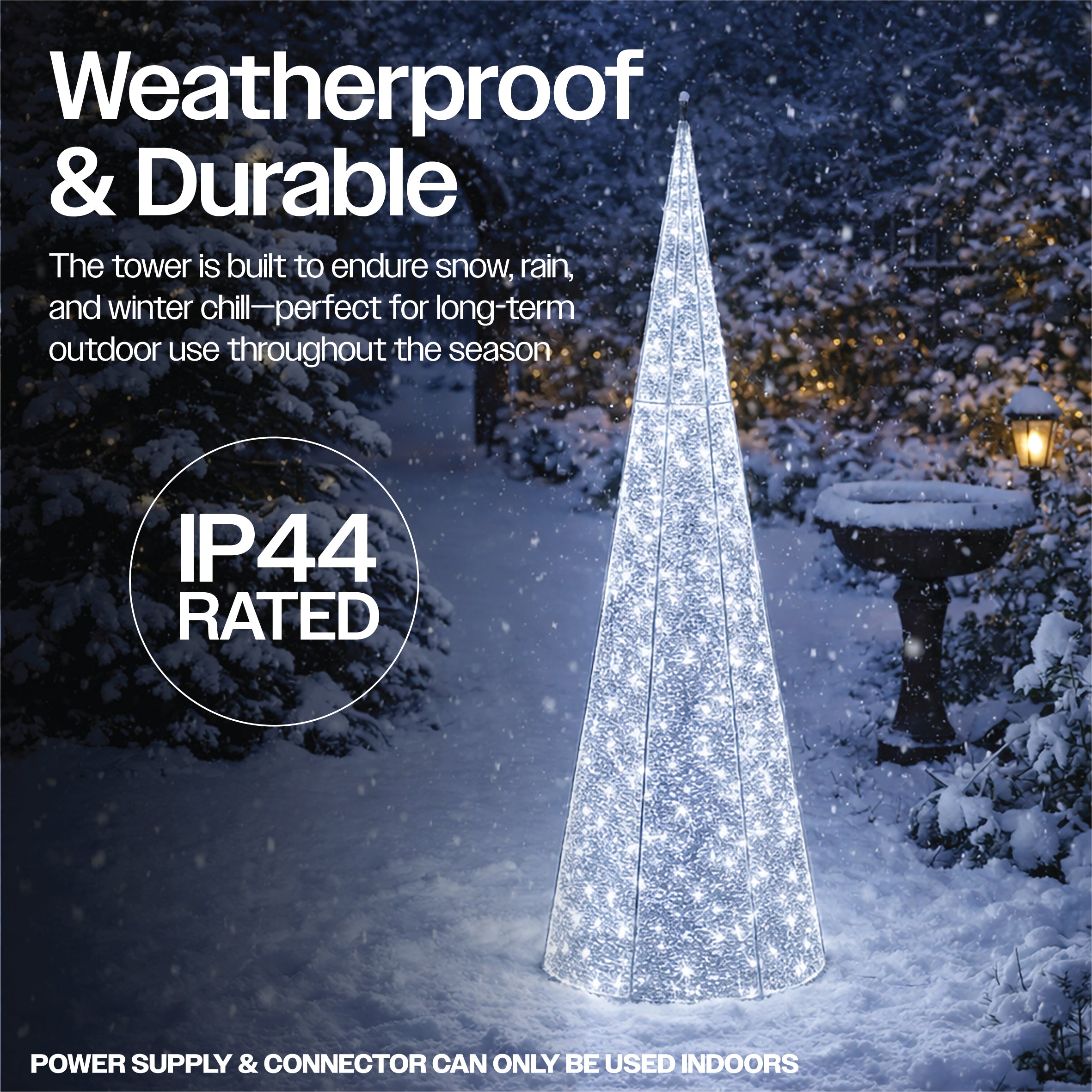 Xmas Haus Festive Christmas Cone-Shaped LED Light Tower