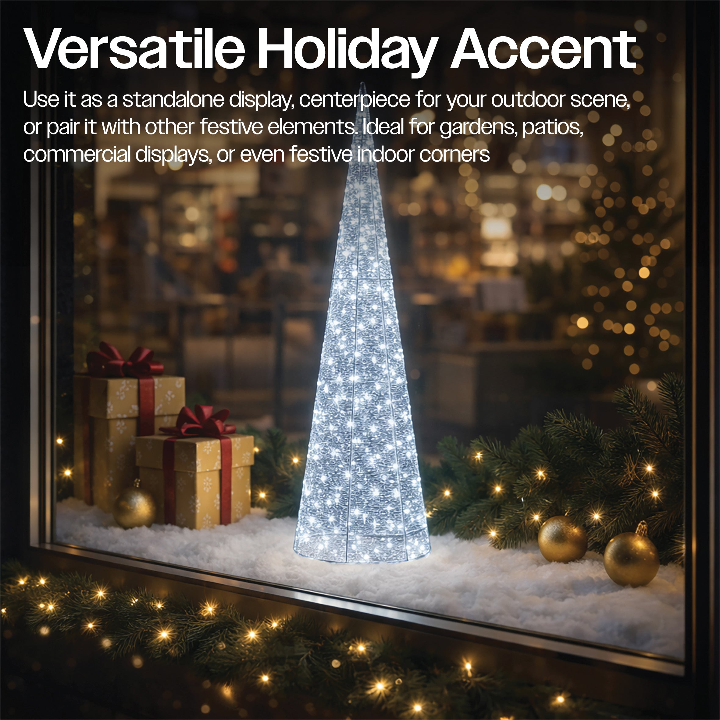 Xmas Haus Festive Christmas Cone-Shaped LED Light Tower