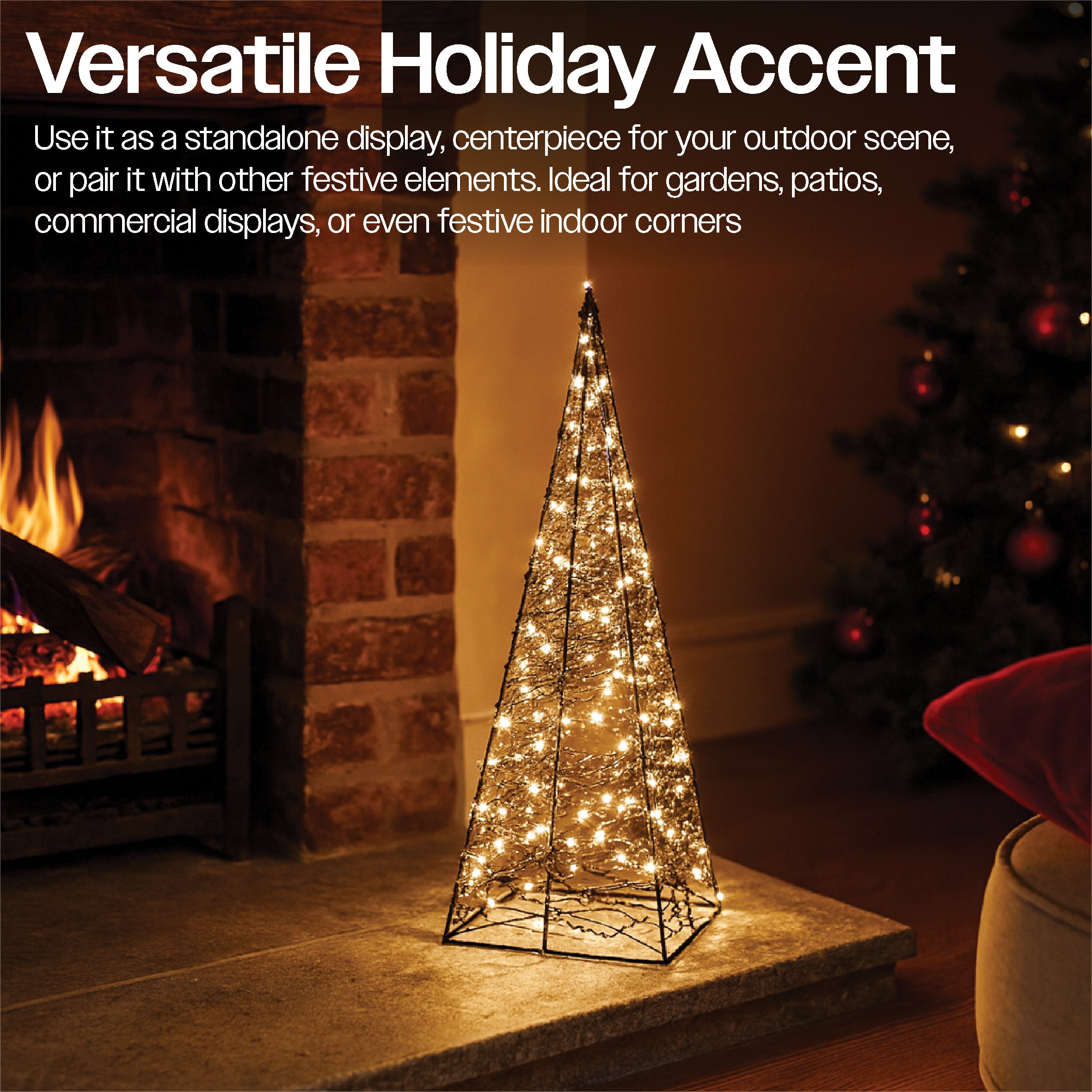 Xmas Haus 57CM Festive Christmas Pyramid-Shaped LED Tower