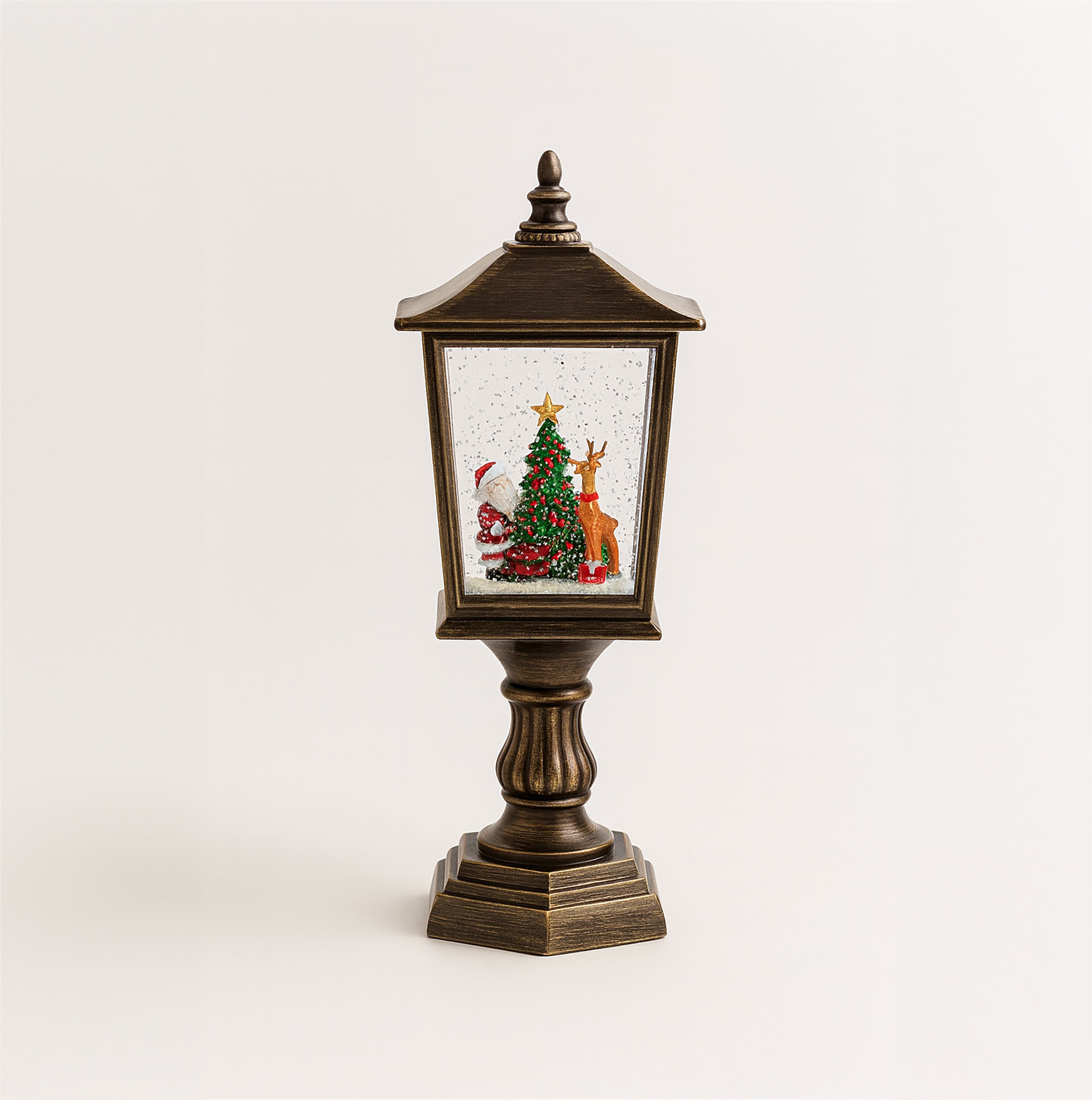 Xmas Haus Snow Festive Christmas Swirl Glitter LED Lantern