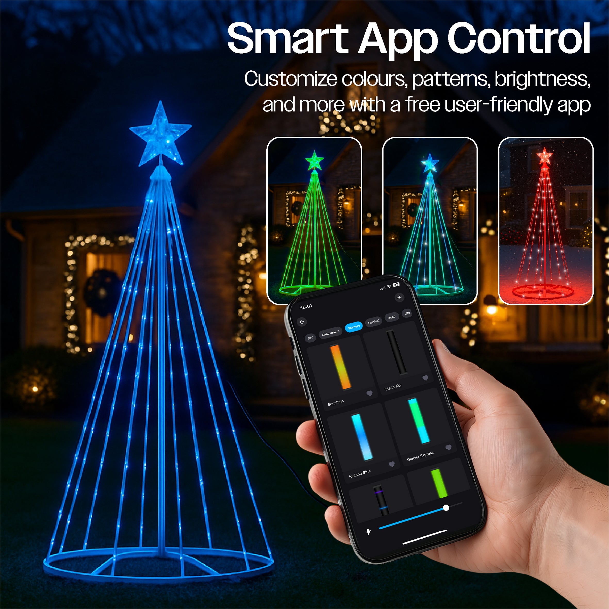 Xmas Haus RGB LED Festive Christmas Star Tree Light