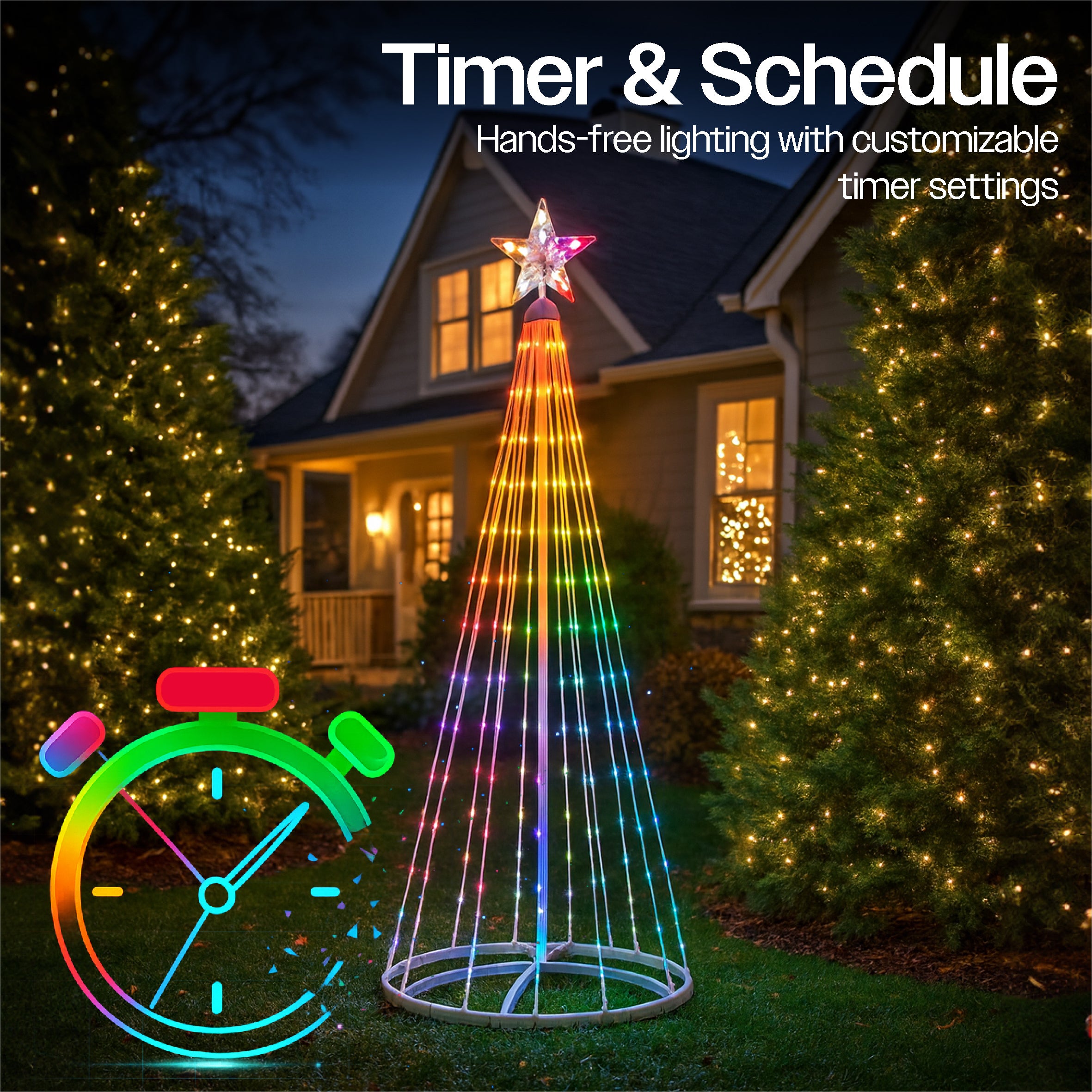 Xmas Haus RGB LED Festive Christmas Star Tree Light