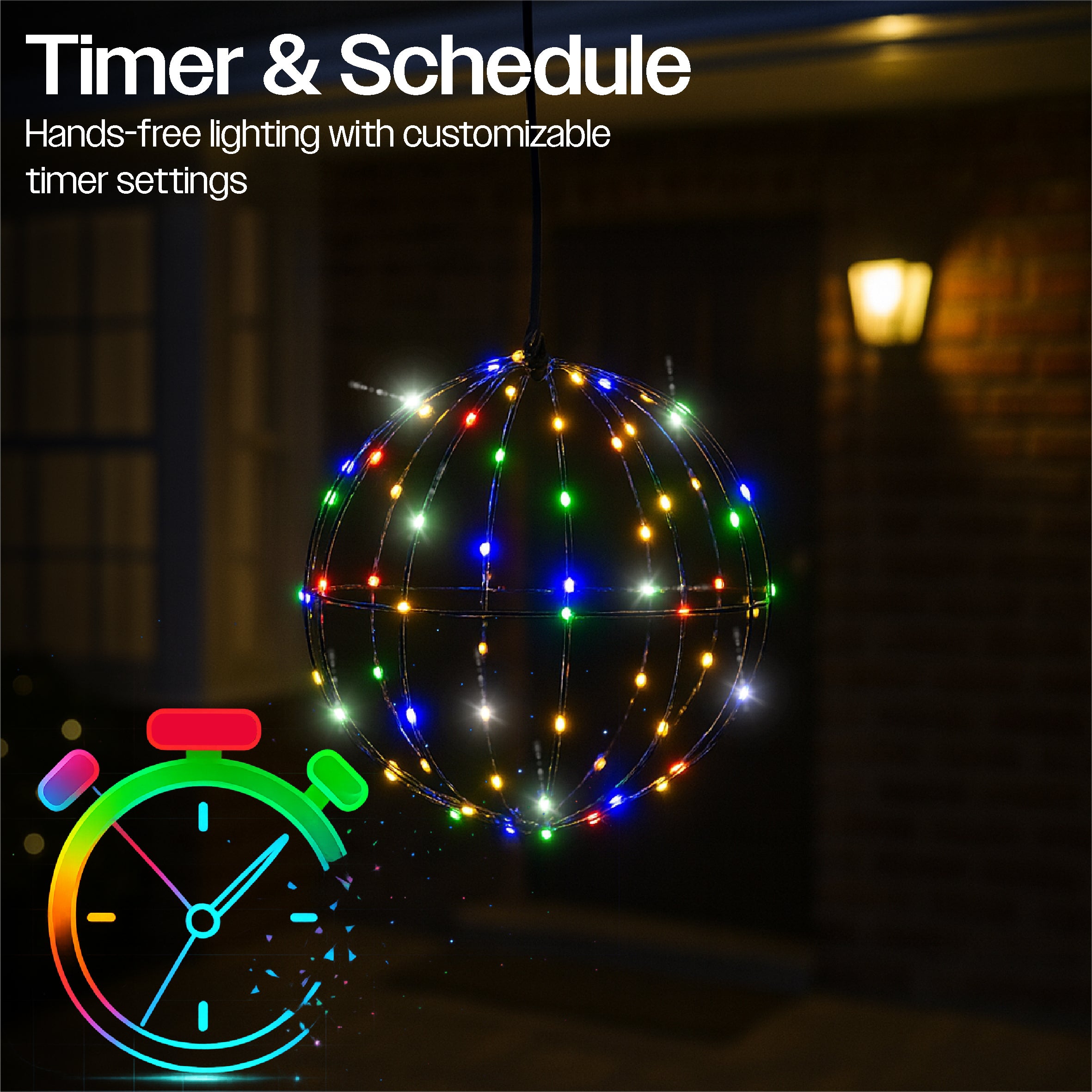 Xmas Haus RGB Mini Seed LED Multifunction Black Foldable Ball Light