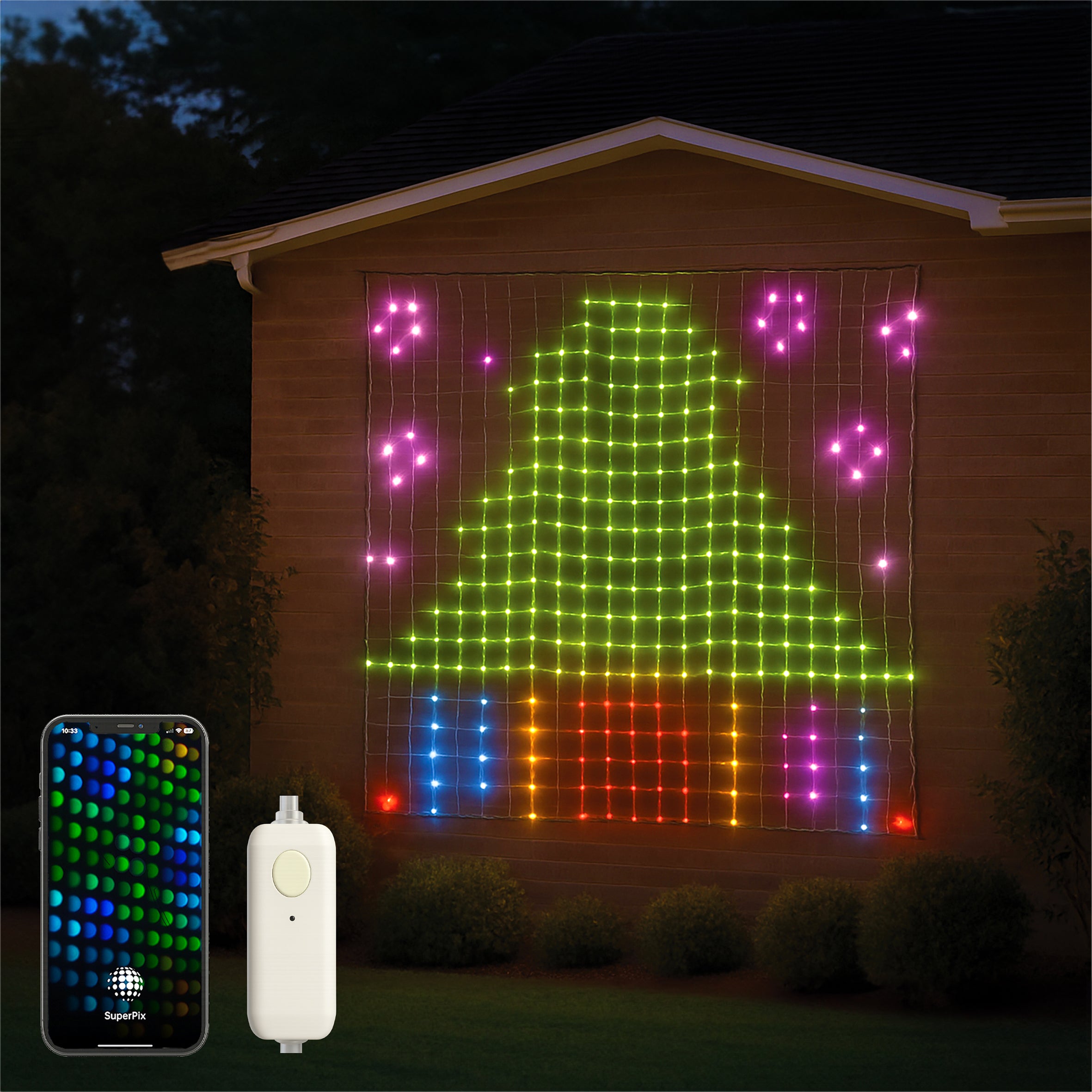 Xmas Haus RGB LED Mesh Net Light 1.8m x 1.8m 579 Led Smart Pix App Controlled