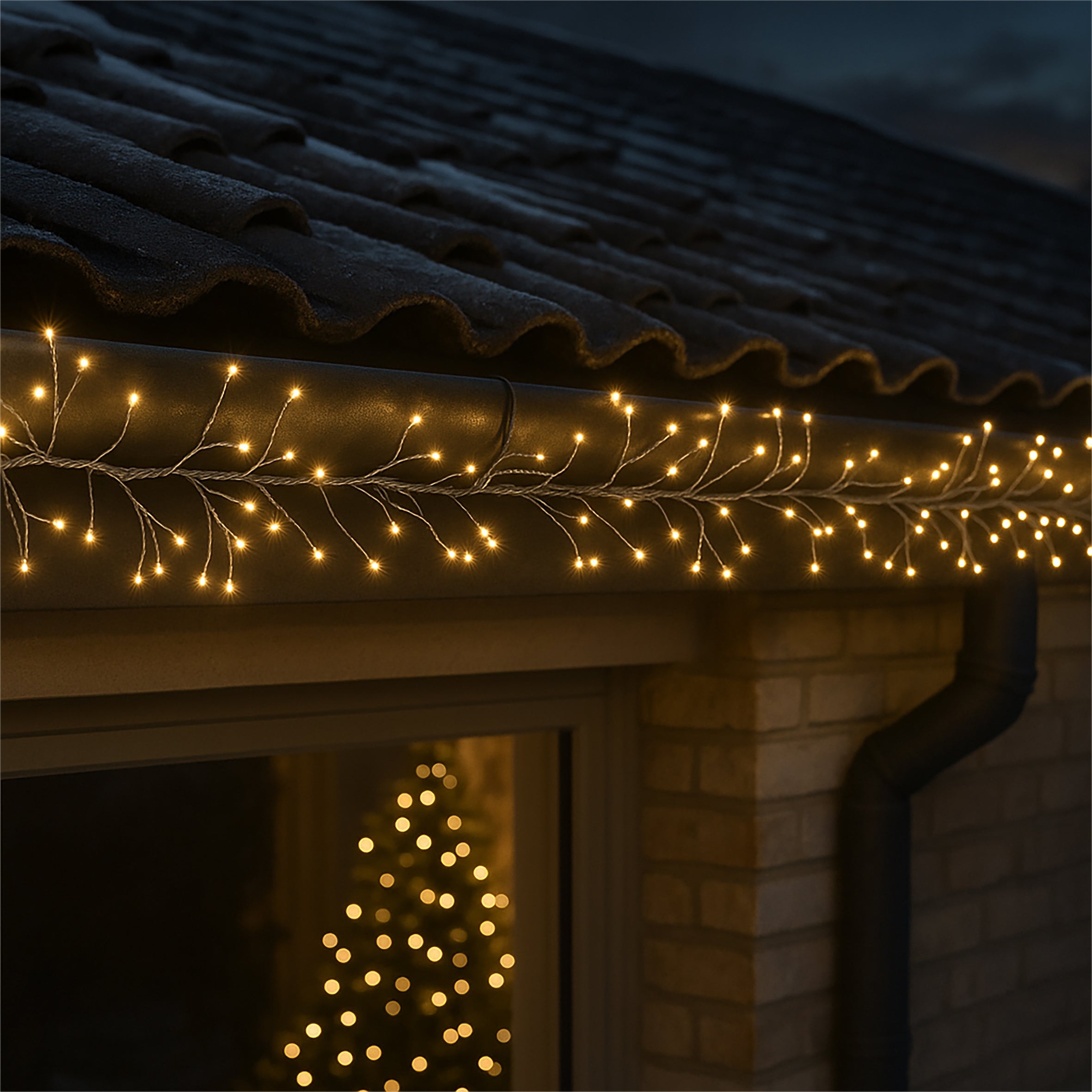 Xmas Haus Warm White Multifunction Micro LED Silver Wire Cluster Lights