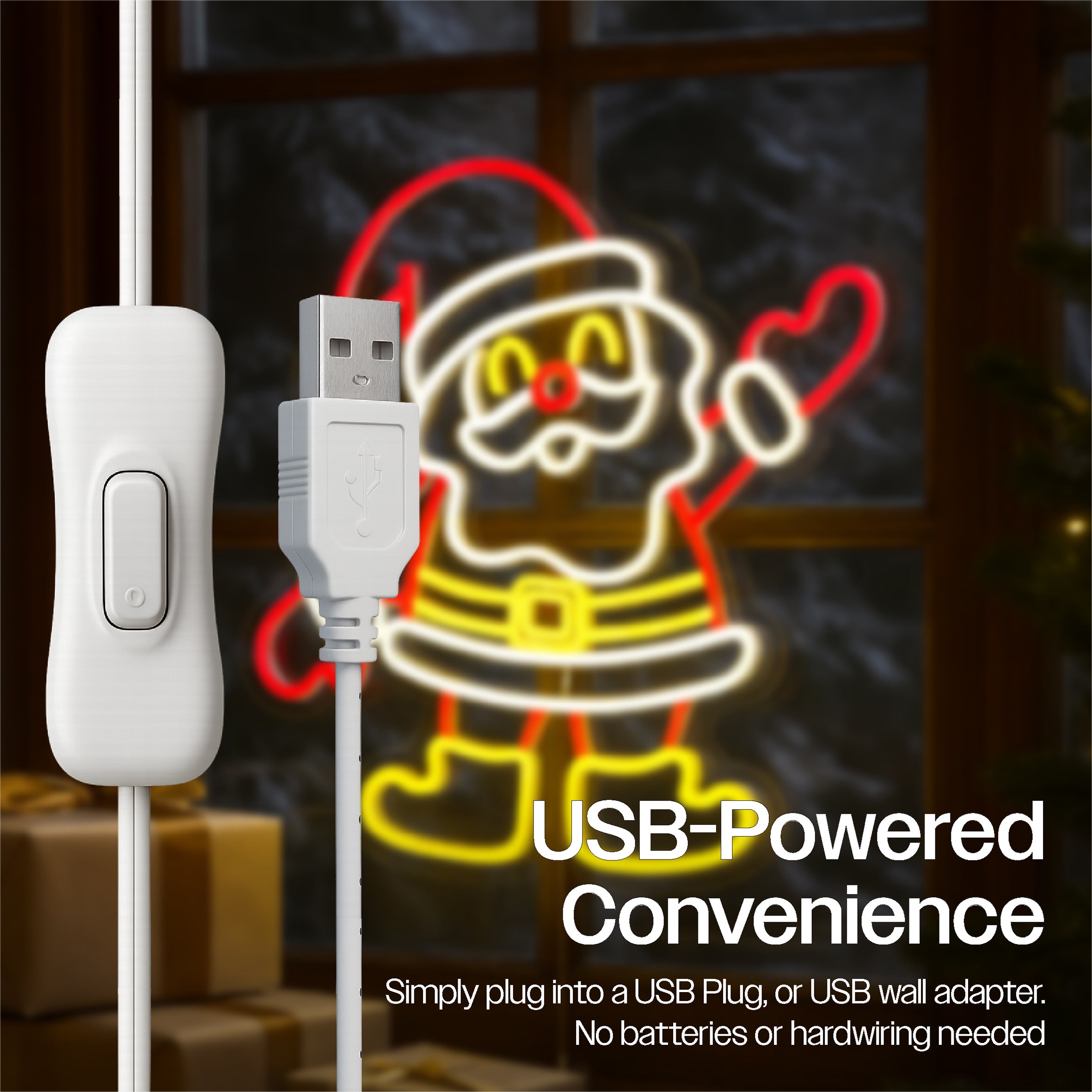 Xmas Haus Silhouette Neon Light USB LED Christmas Decoration