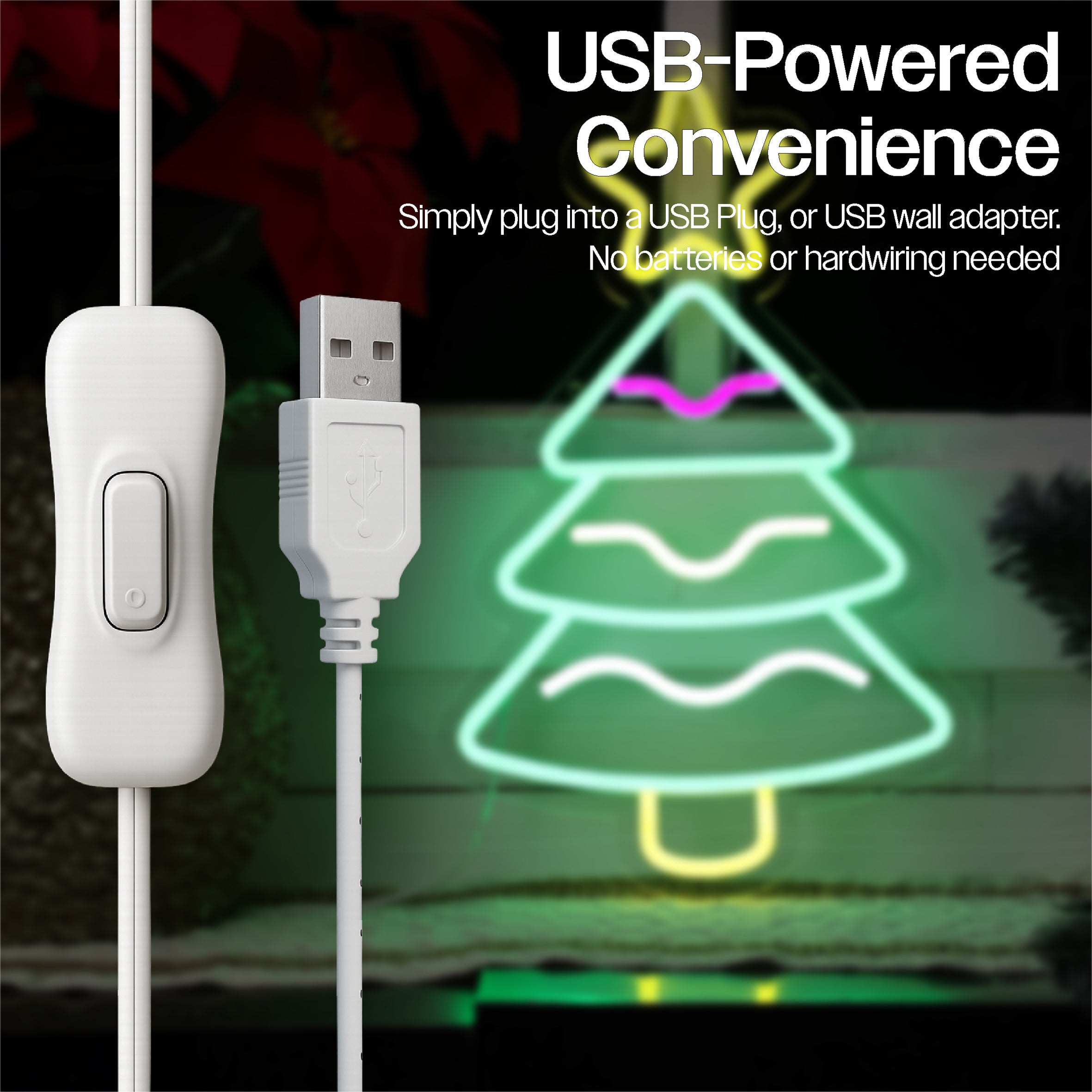 Xmas Haus Silhouette Neon Light USB LED Christmas Decoration