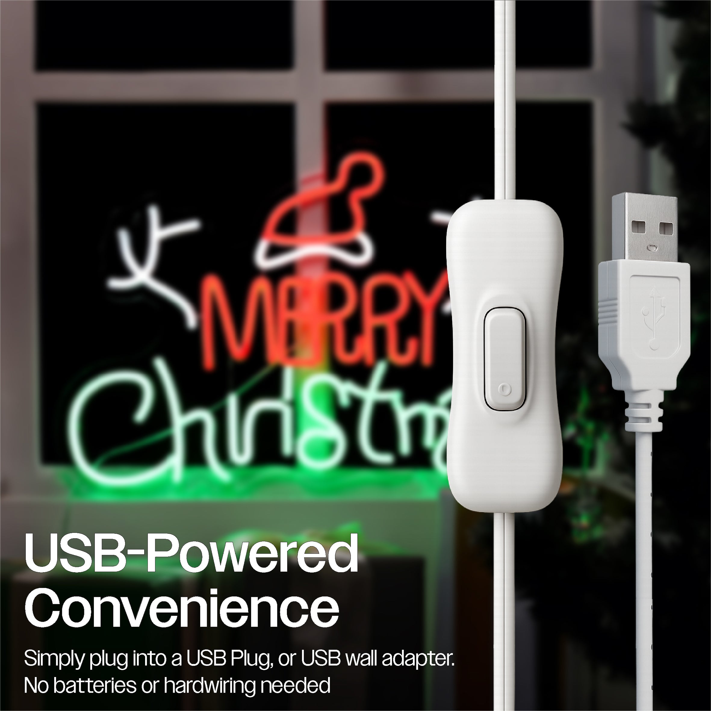 Xmas Haus Silhouette Neon Light USB LED Christmas Decoration