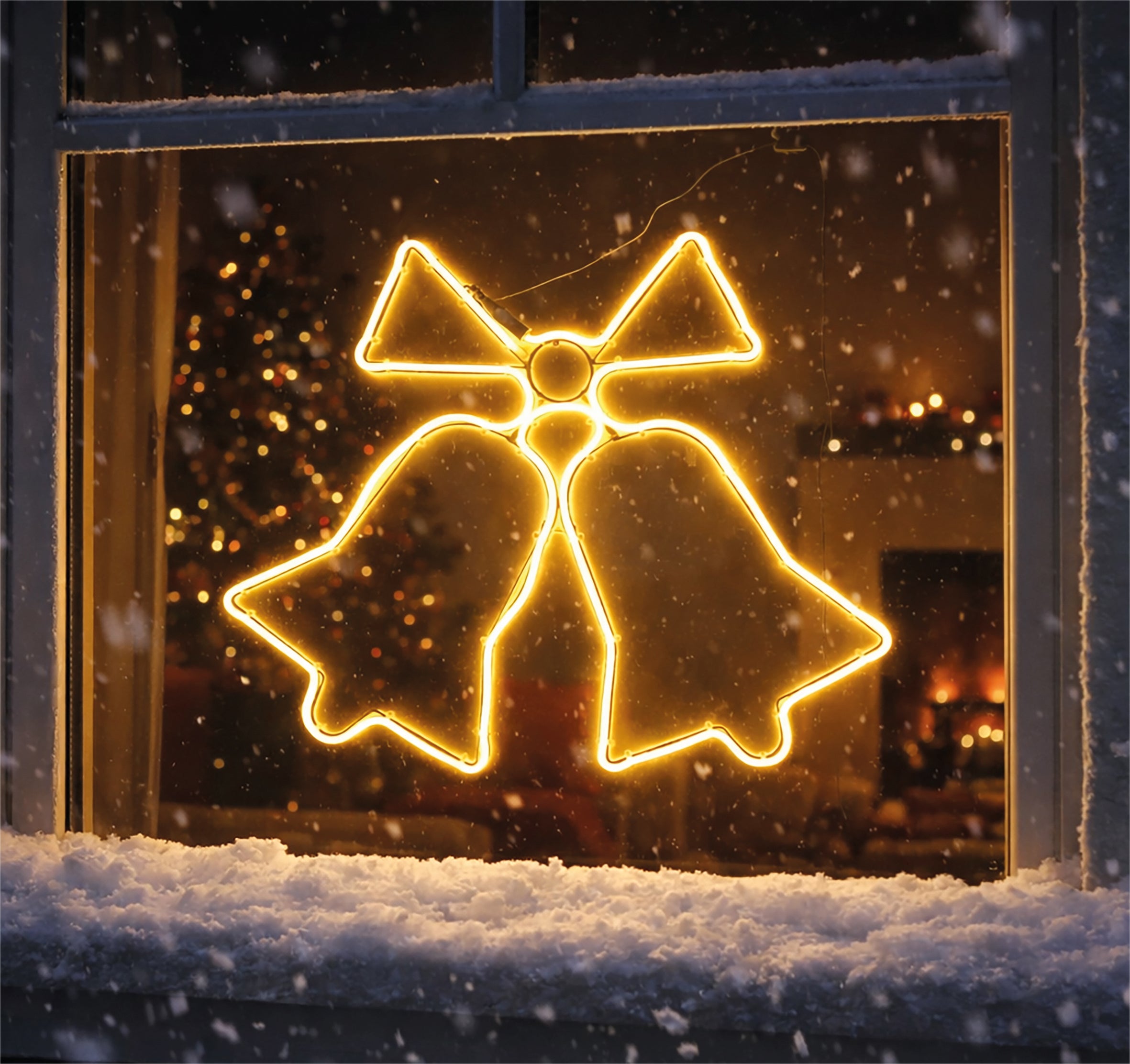 Xmas Haus LED Neon Bell Light 60x48cm Outdoor Decoration with Timer