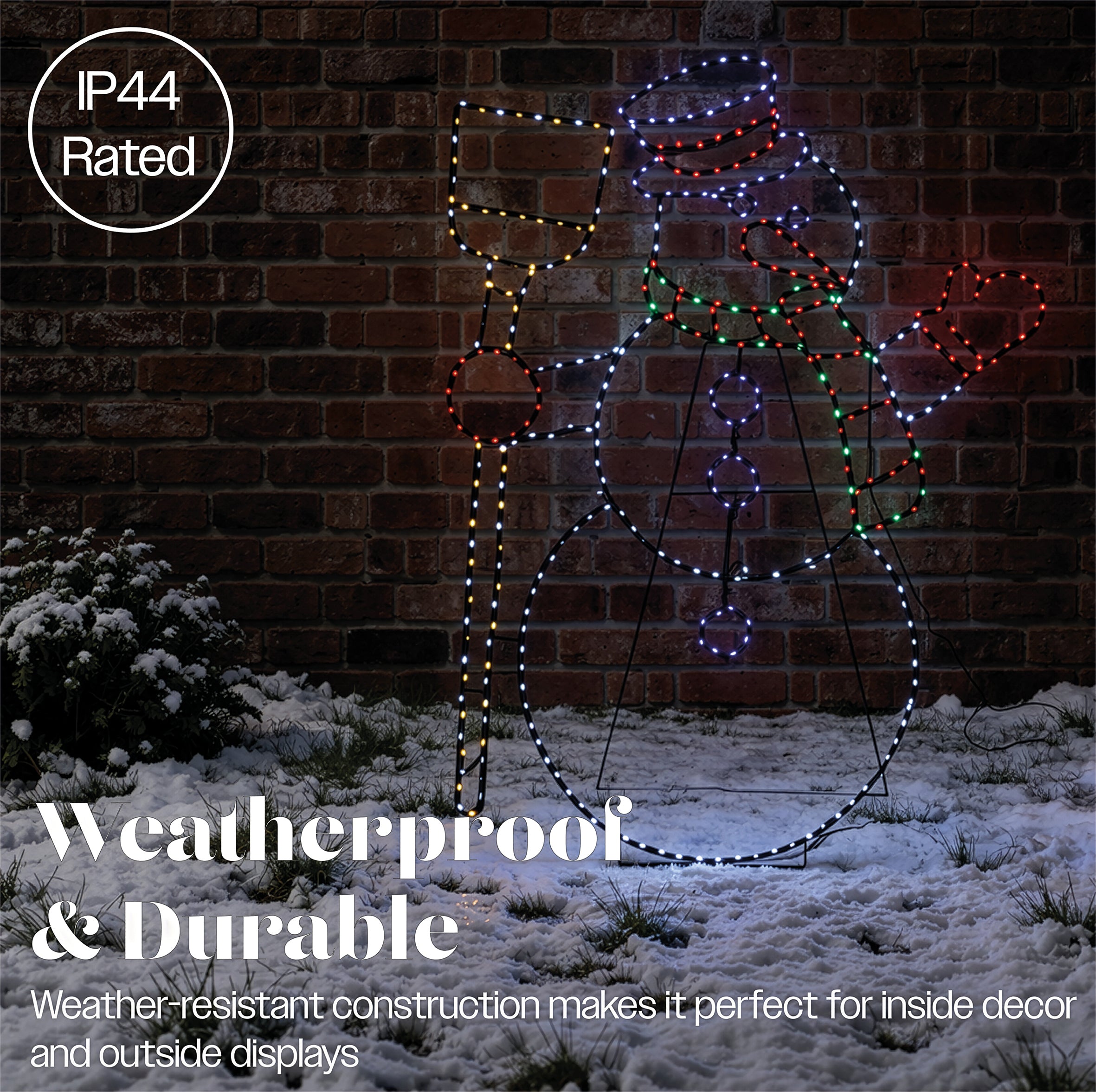 Xmas Haus Multicolour LED Snowman Outdoor Decoration Flash Bulbs and Timer