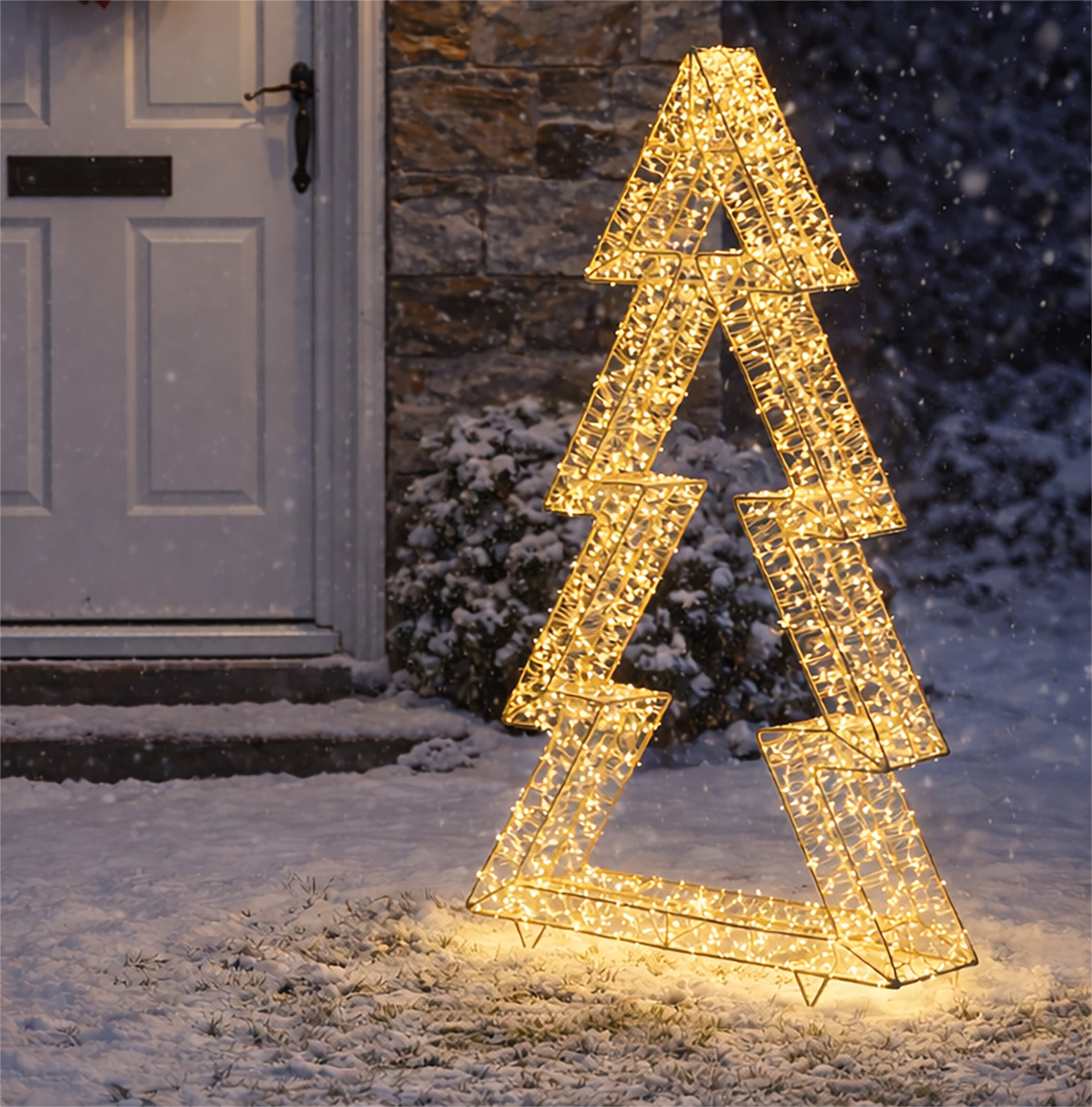 Xmas Haus Gold Metal Tree with 3600 Micro LED Lights Outdoor Decoration with Timer