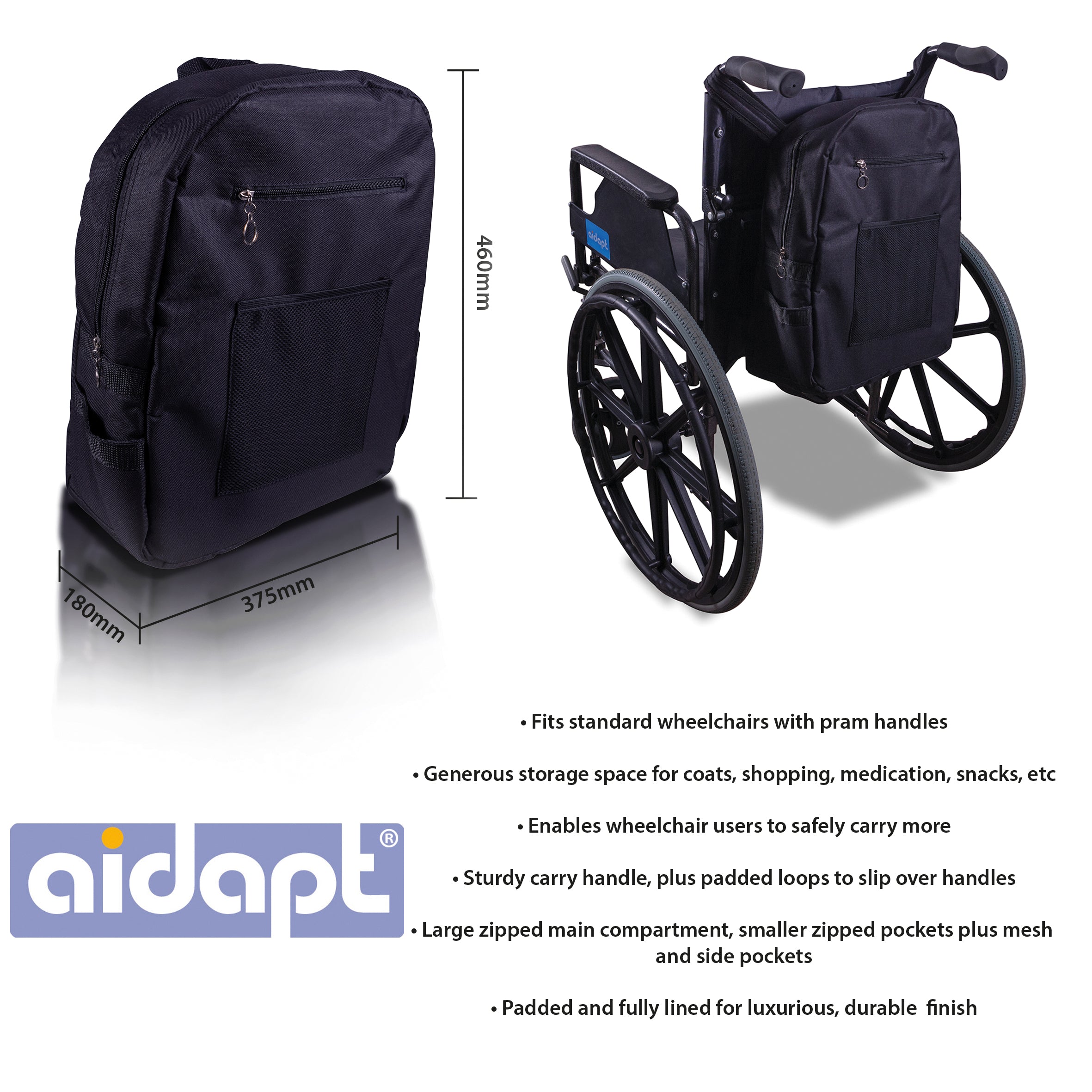 Deluxe Lined Wheelchair Bag - VA136SS