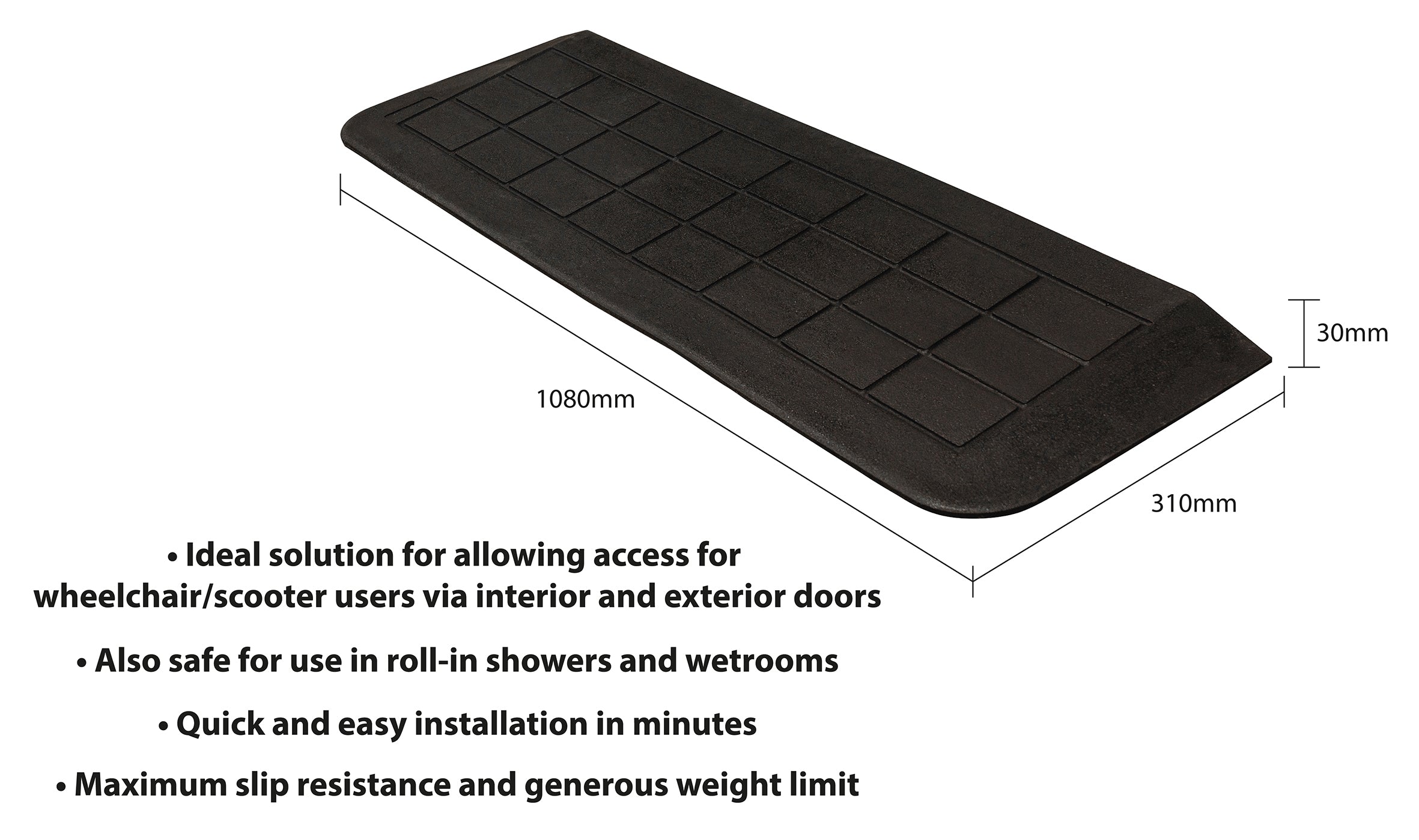 Easy Edge Threshold Rubber Ramp - VA144C