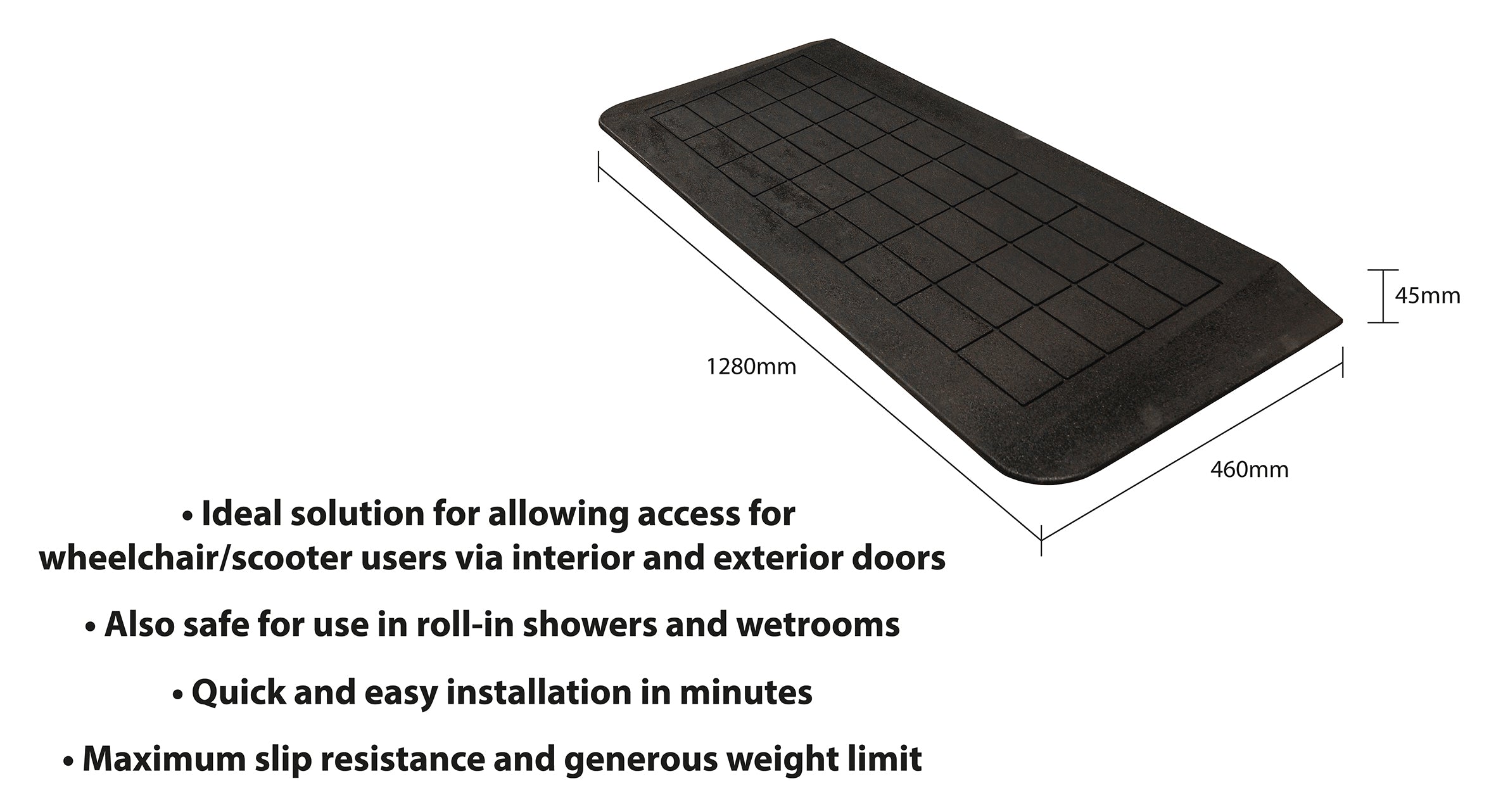 Easy Edge Threshold Rubber Ramp - VA144D
