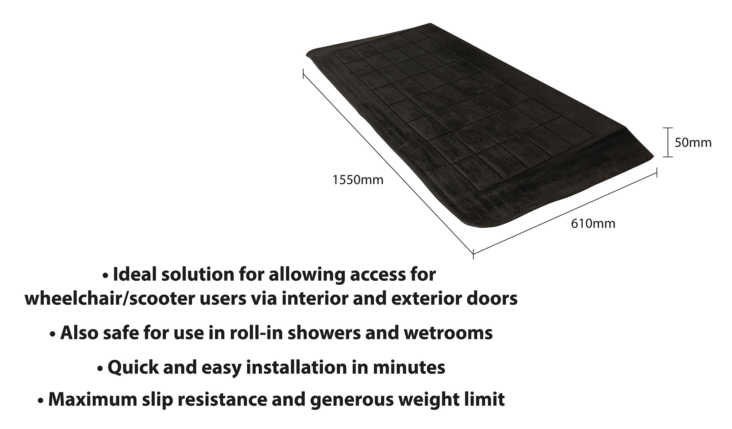 Easy Edge Threshold Rubber Ramp - VA144E