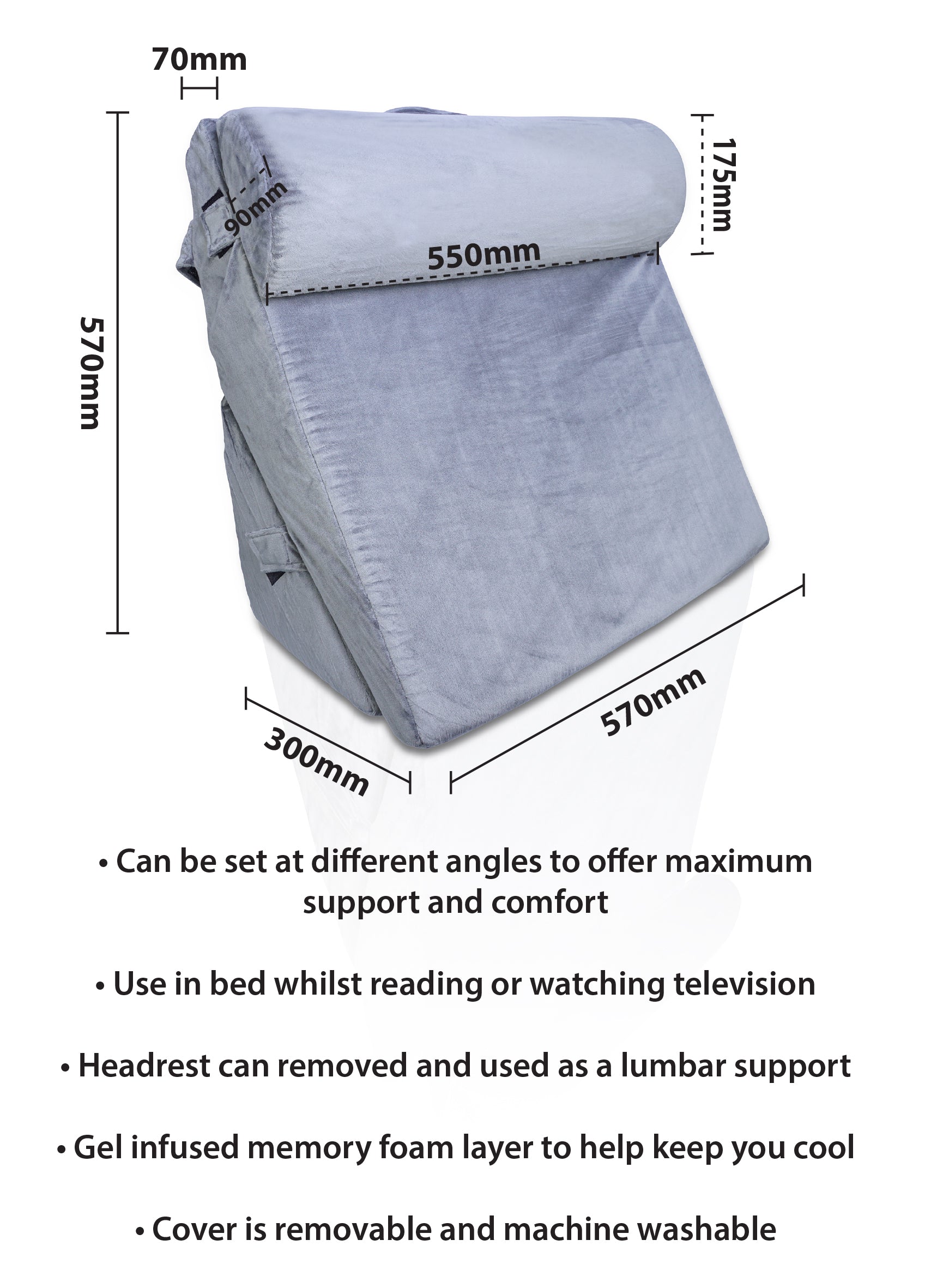 Luxury Folding Adjustable Bed Wedge Pillow - VG884B