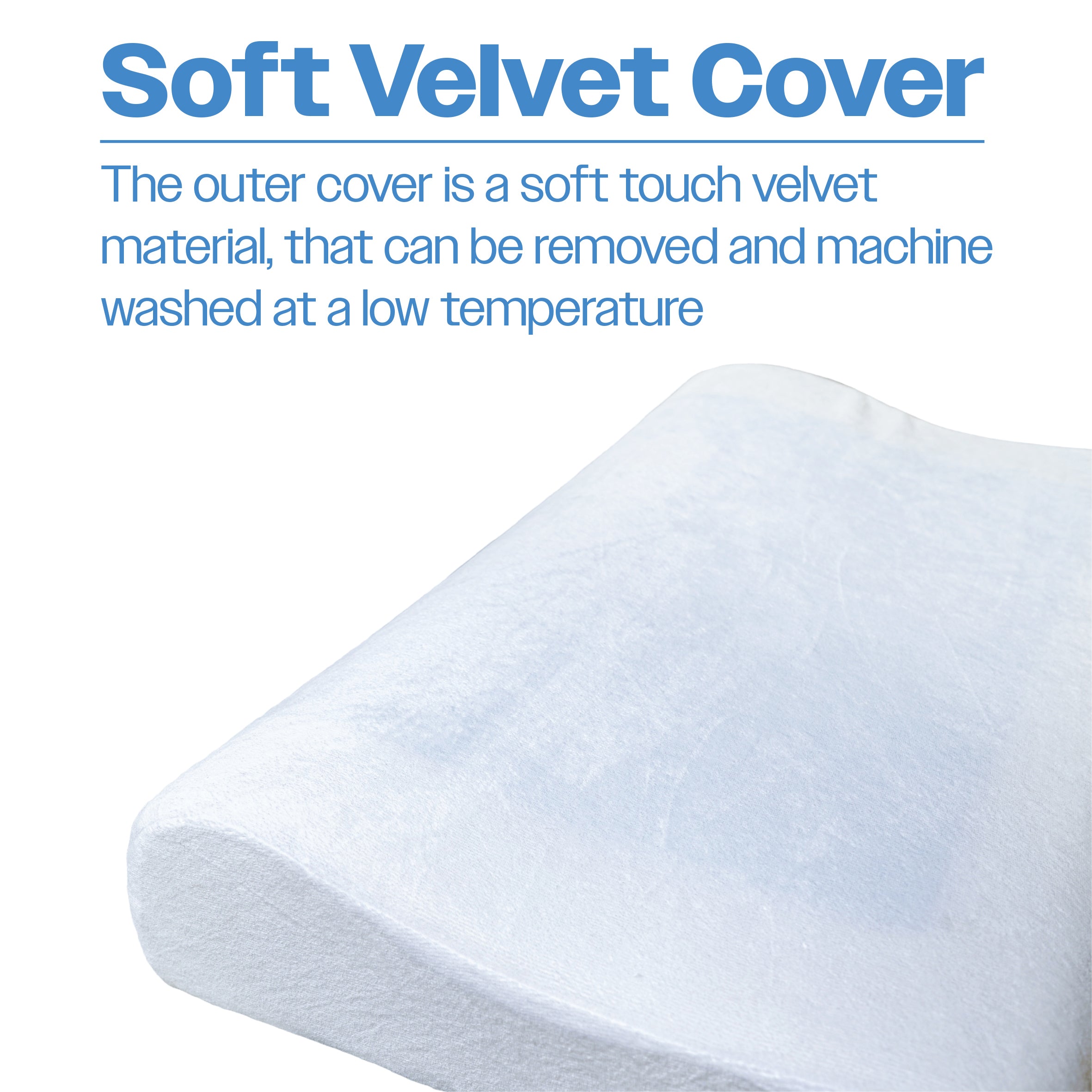 Cooling Gel Comfort Memory Foam Contour Pillow with Removable Soft Velvet Cover - VG887D