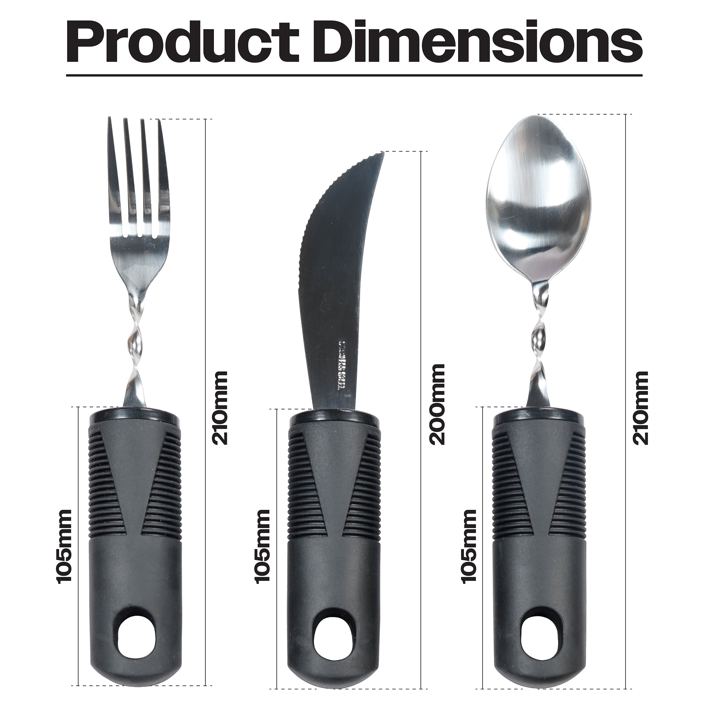 Large Handled Bendable Cutlery Set - VM914T