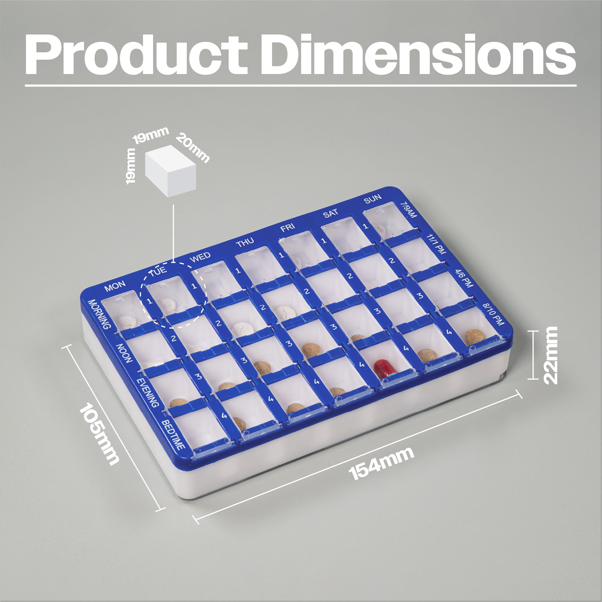Weekly 28 Compartment Pill Box - VM931AG