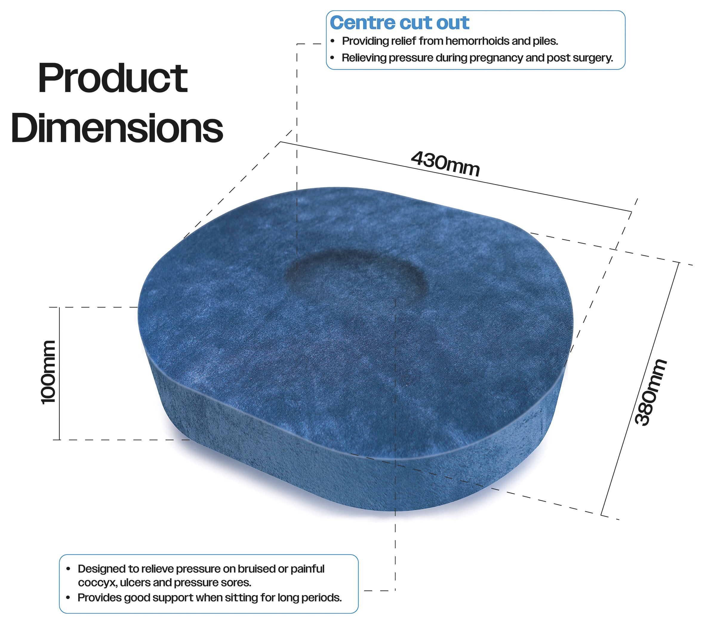 Oval Shaped Donut Support Cushion - VM934E