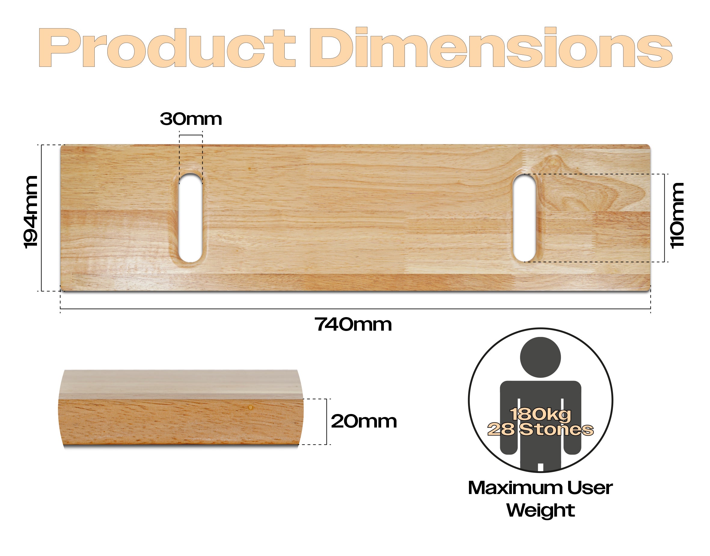 Wooden Patient Transfer Board - VM935B
