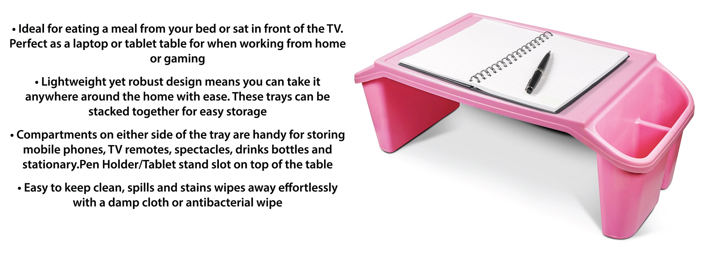 Plastic Bed Tray with Side Storage - VM938HA