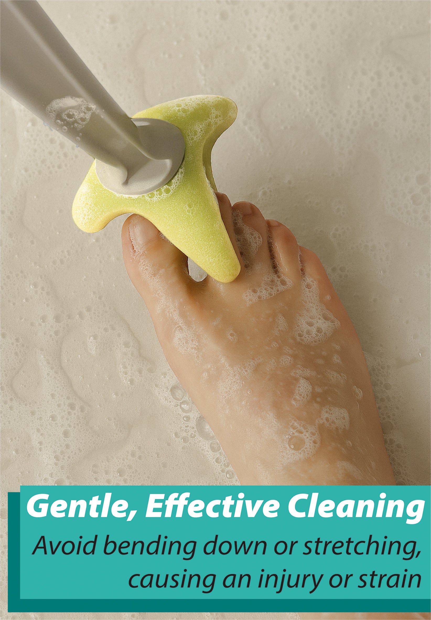Long Handled Toe Cleaner with Large Sponge - VM971EA