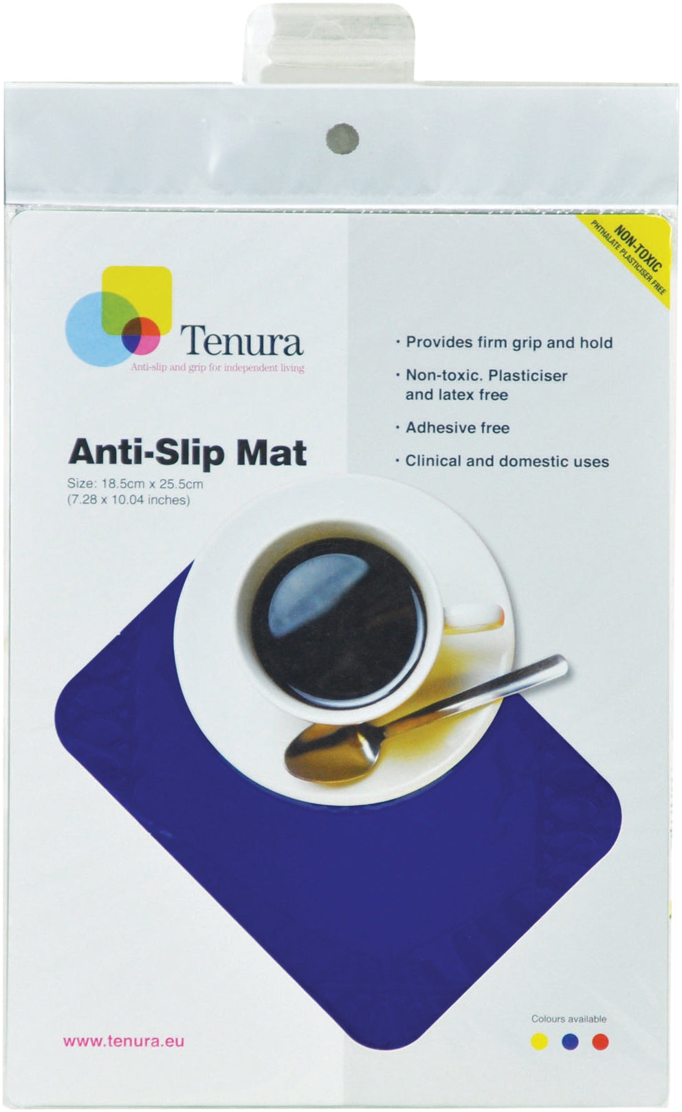 Tenura Silicone Rubber Anti Slip Rectangular Mat 25.5x18.5 cm - VM985B