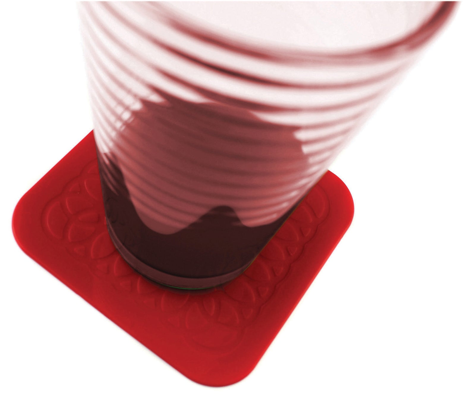 Tenura Anti Slip Silicone Rubber Square Coaster (Pack of 4) - VM989R