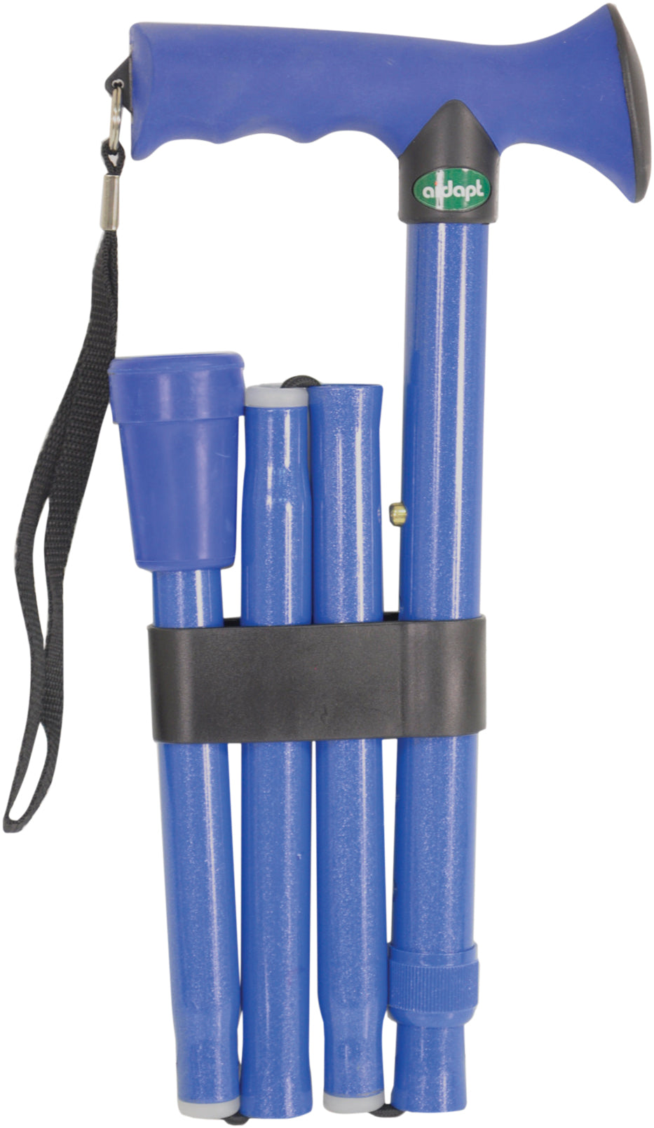 Folding Rubber Handled Walking Stick - VP155SC